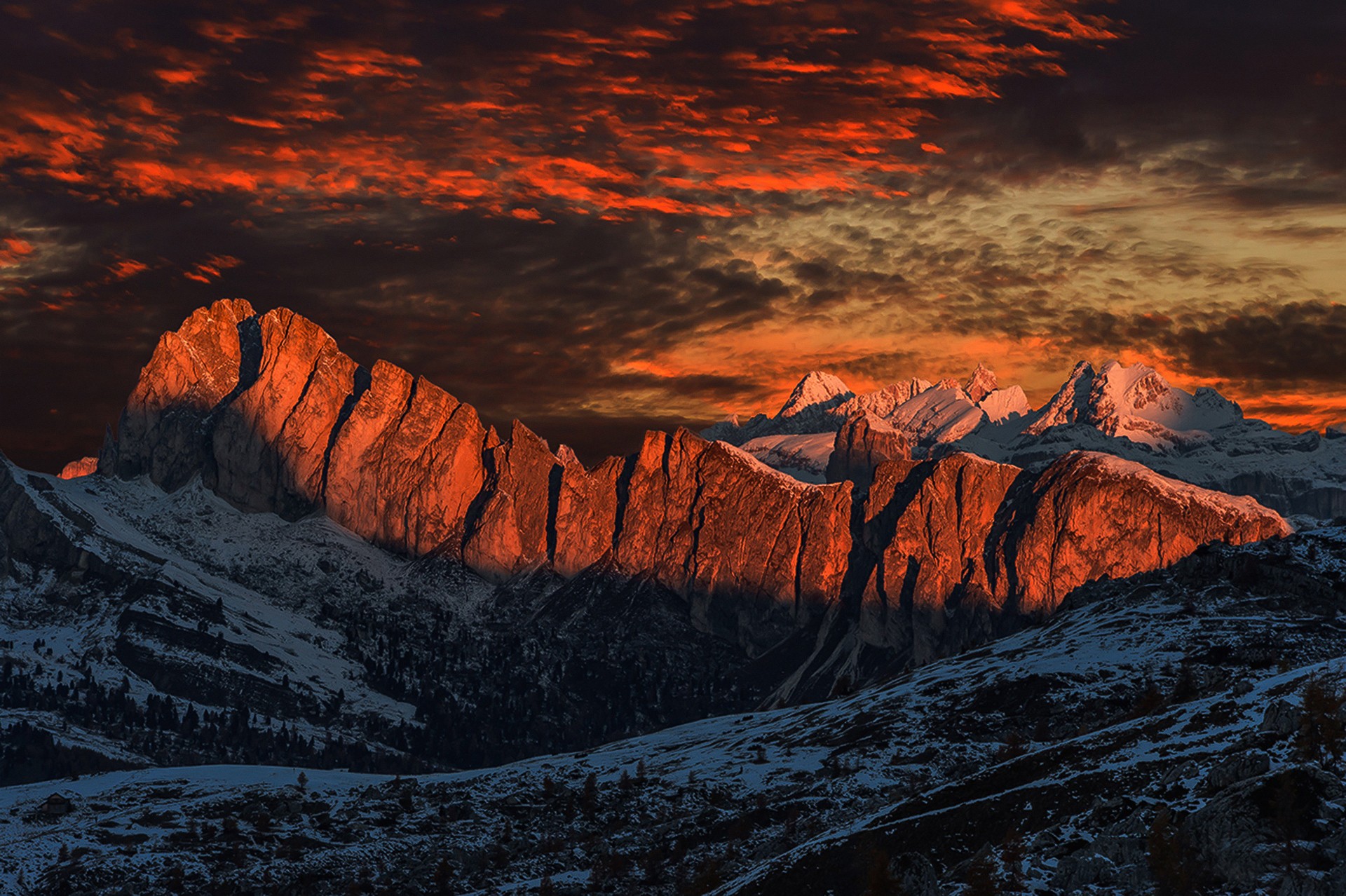 General 1920x1278 landscape nature mountains orange sky sunlight cold outdoors winter ice snow