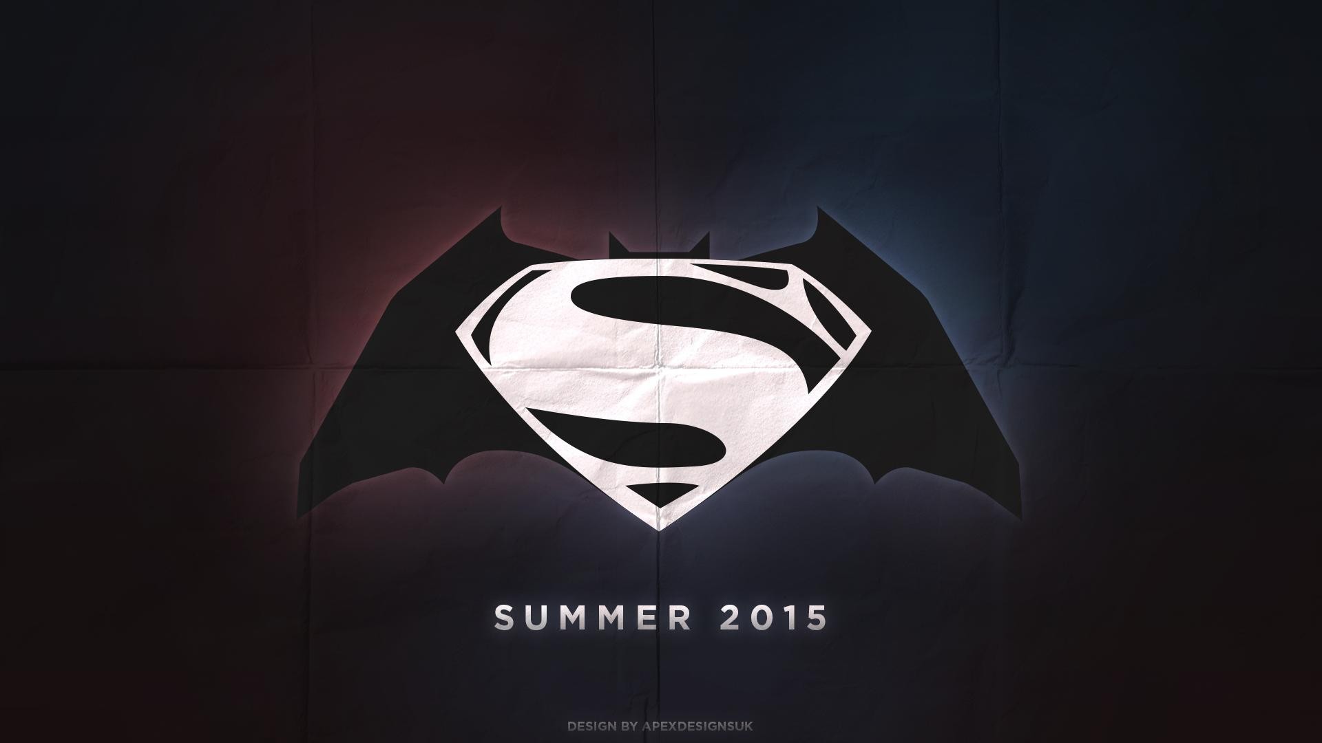 General 1920x1080 Batman v Superman: Dawn of Justice movies 2015 (Year) logo Batman logo superman logo simple background digital art watermarked