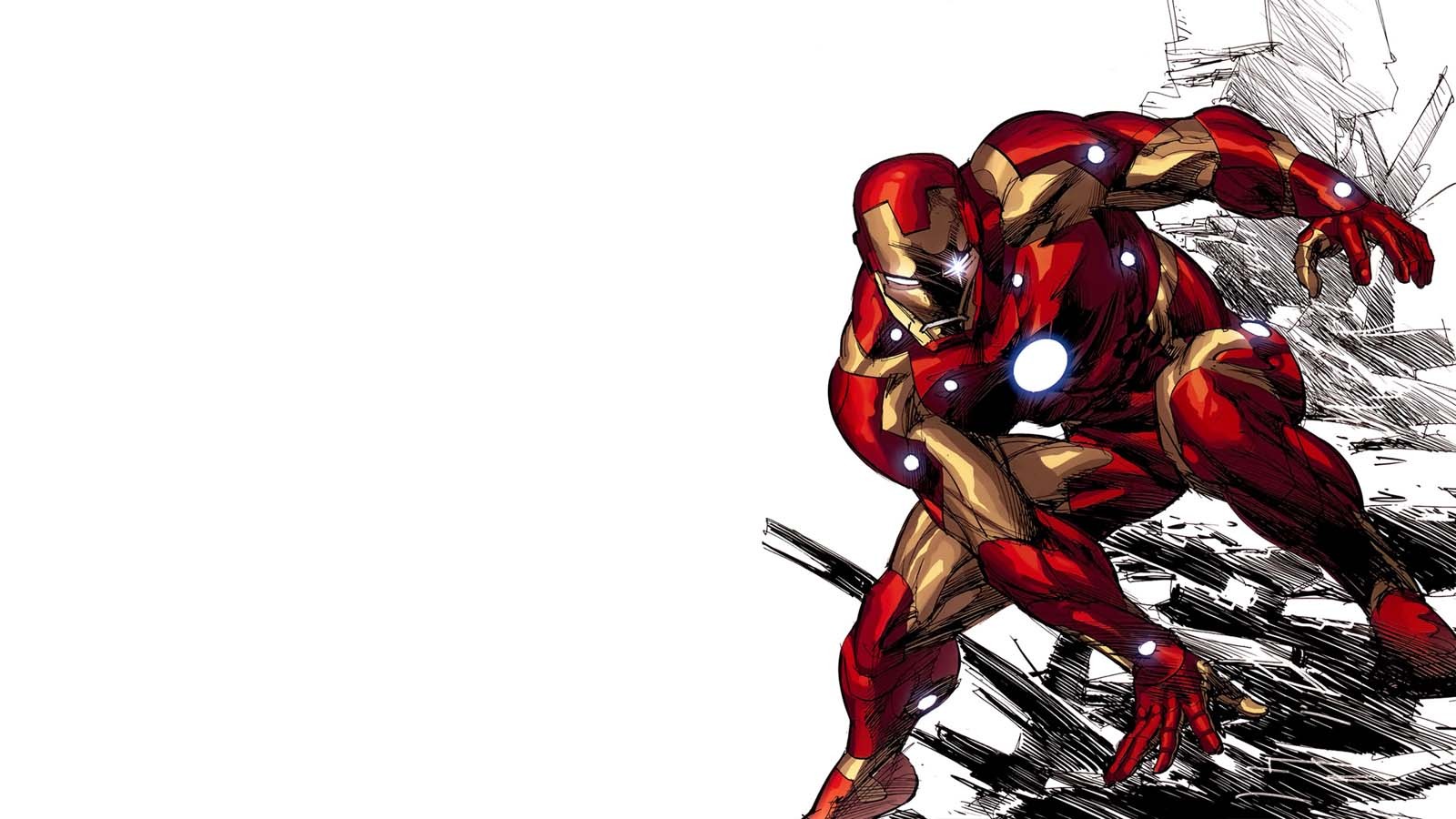 General 1600x900 Iron Man comic art comics simple background white background hero