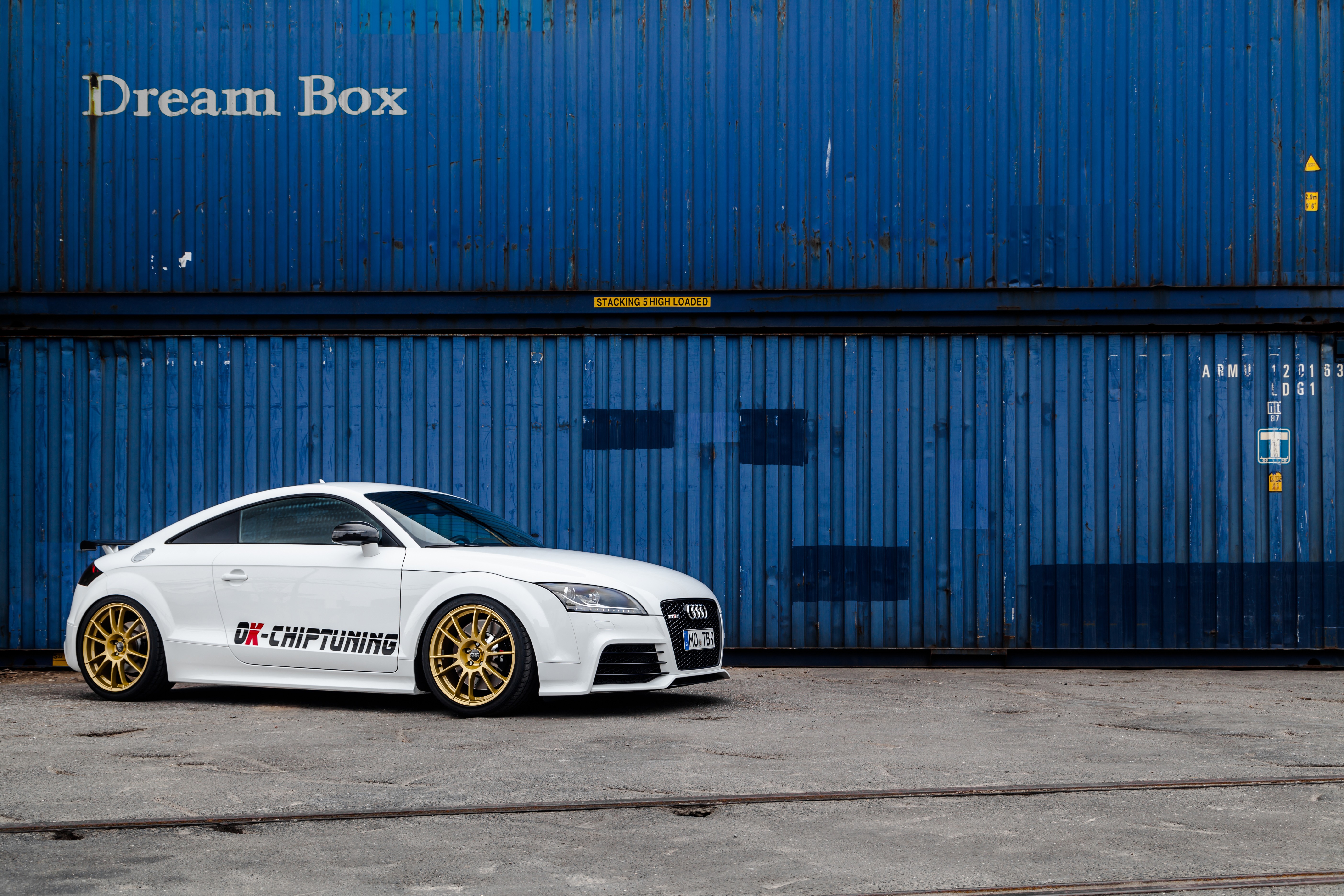 General 5616x3744 car Audi Audi TT tuning vehicle colored wheels white cars containers German cars