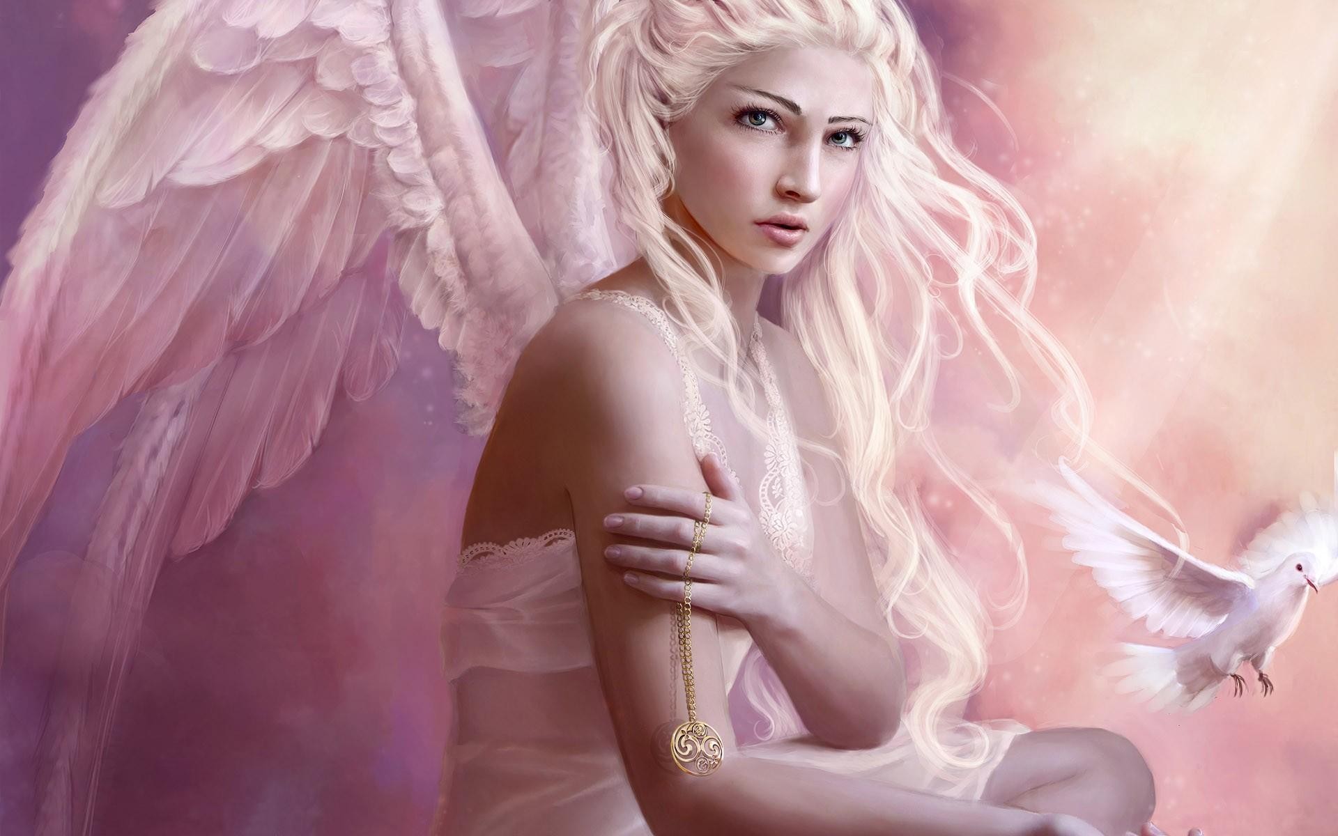 General 1920x1200 fantasy art angel wings fantasy girl women blonde birds long hair