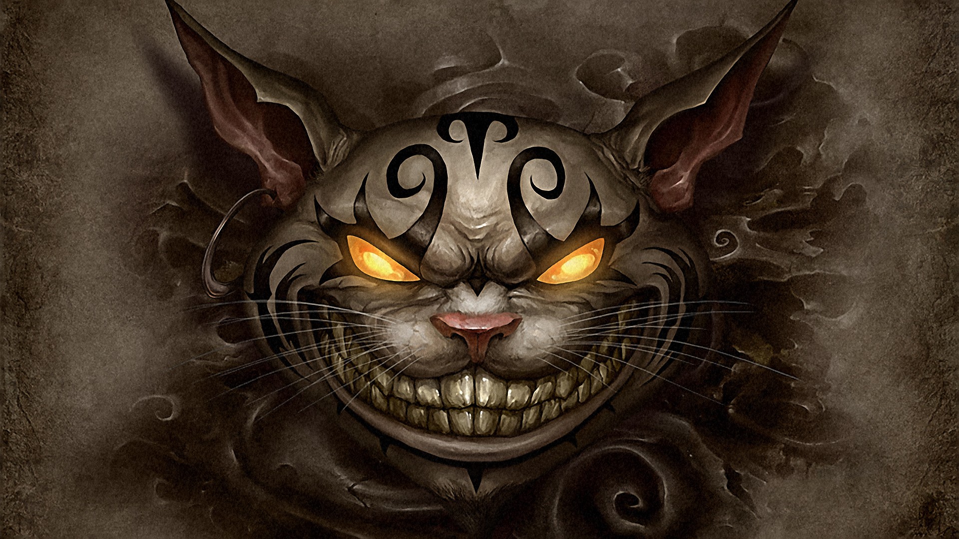 General 1920x1080 Alice in Wonderland Cheshire Cat Alice: Madness Returns Book characters digital art closeup