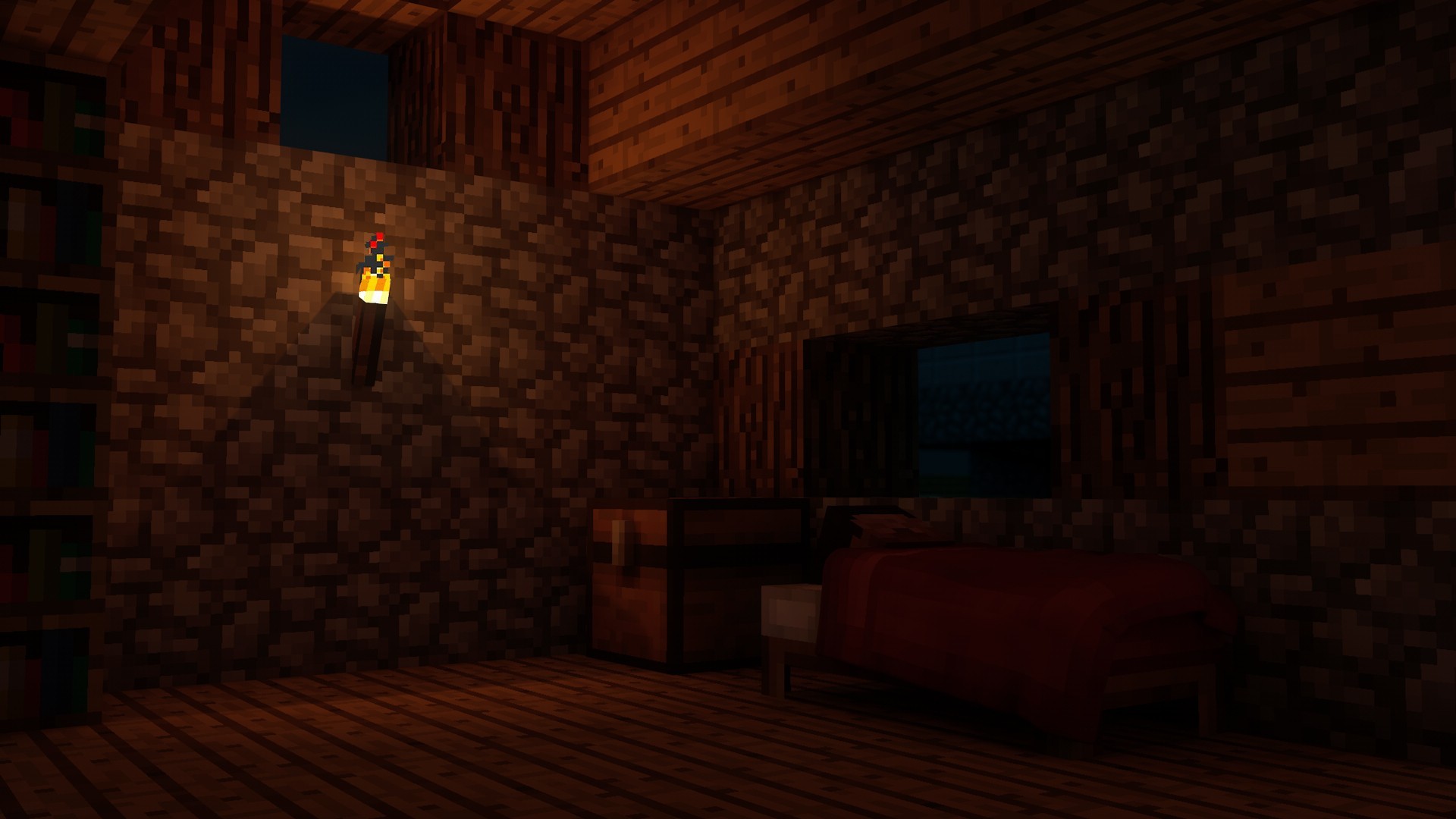General 1920x1080 Minecraft video games bed house sleeping night PC gaming