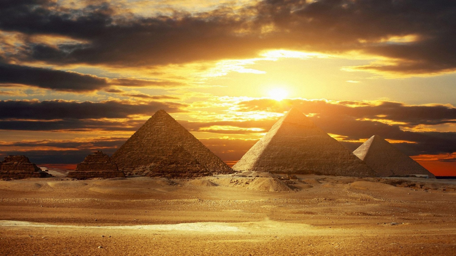 General 1920x1080 pyramid Egypt sunlight clouds desert ancient World Heritage Site Africa landmark