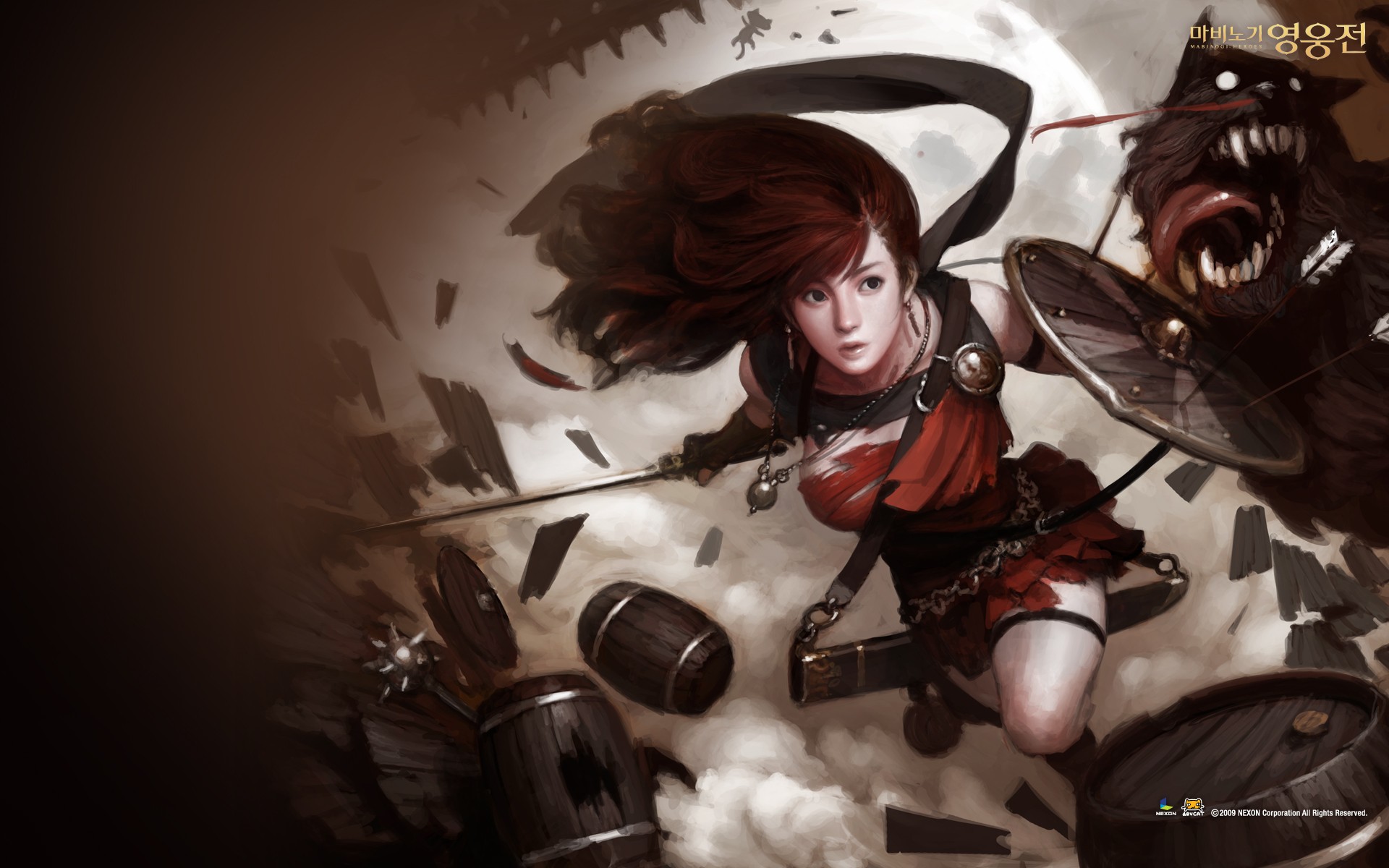 Anime 1920x1200 Vindictus video games fantasy girl redhead PC gaming fantasy art women with swords shield 2009 (Year)