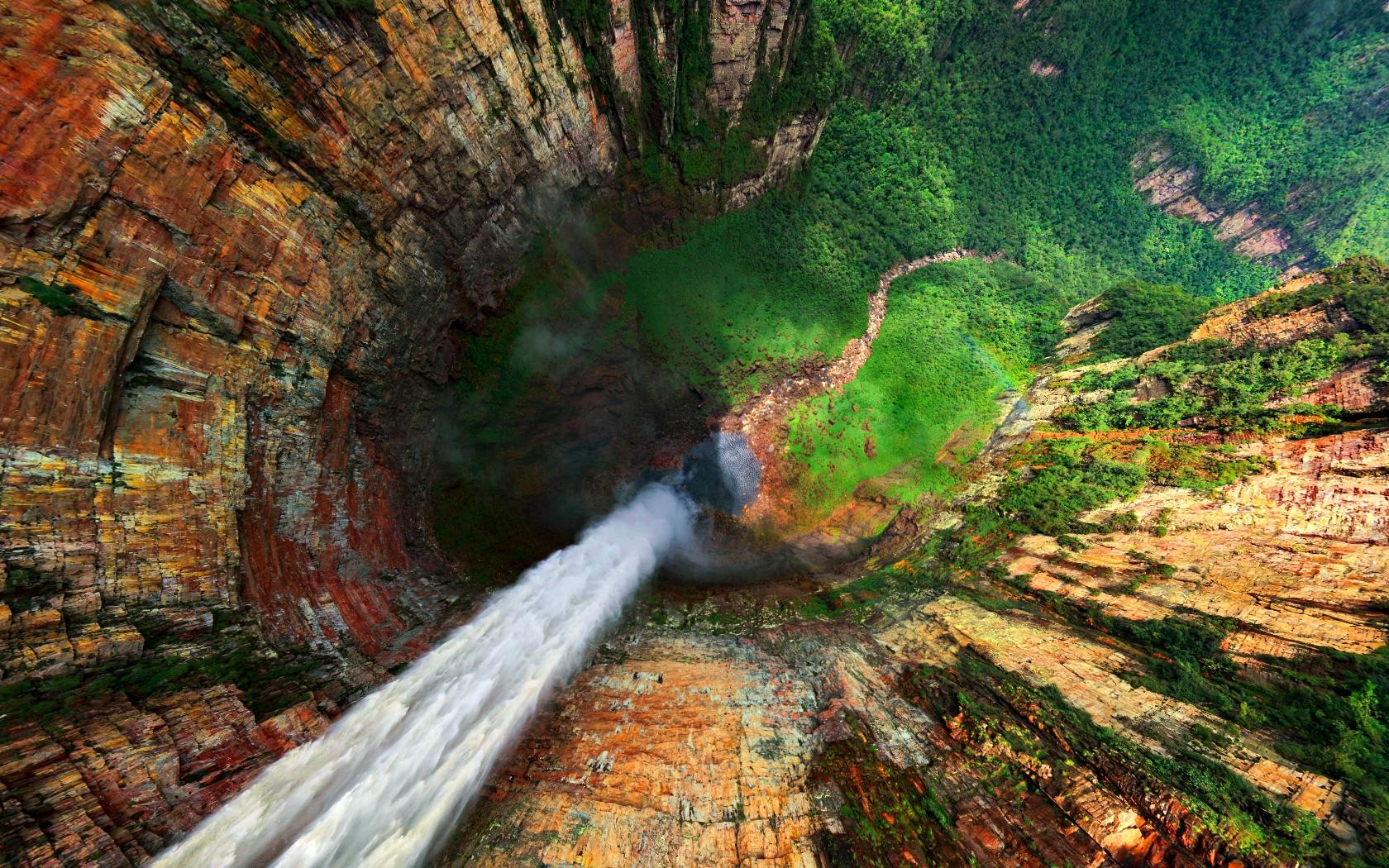 General 1680x1050 forest cliff waterfall nature water landscape mountains hills Angel Falls Venezuela rock formation Salto Ángel  Mount Roraima