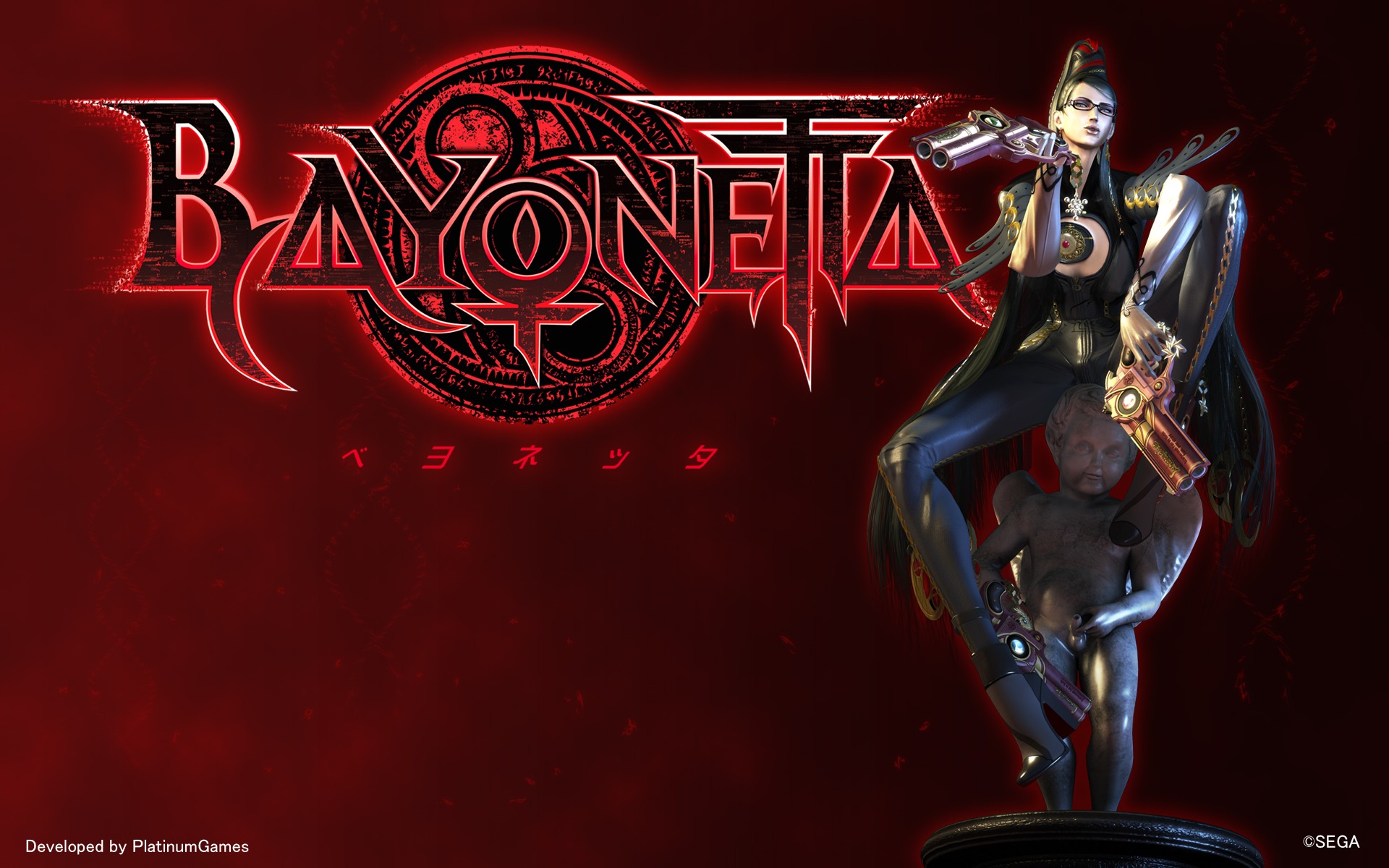 General 1920x1200 Bayonetta video games video game girls girls with guns red background Sega gun weapon video game art dual wield