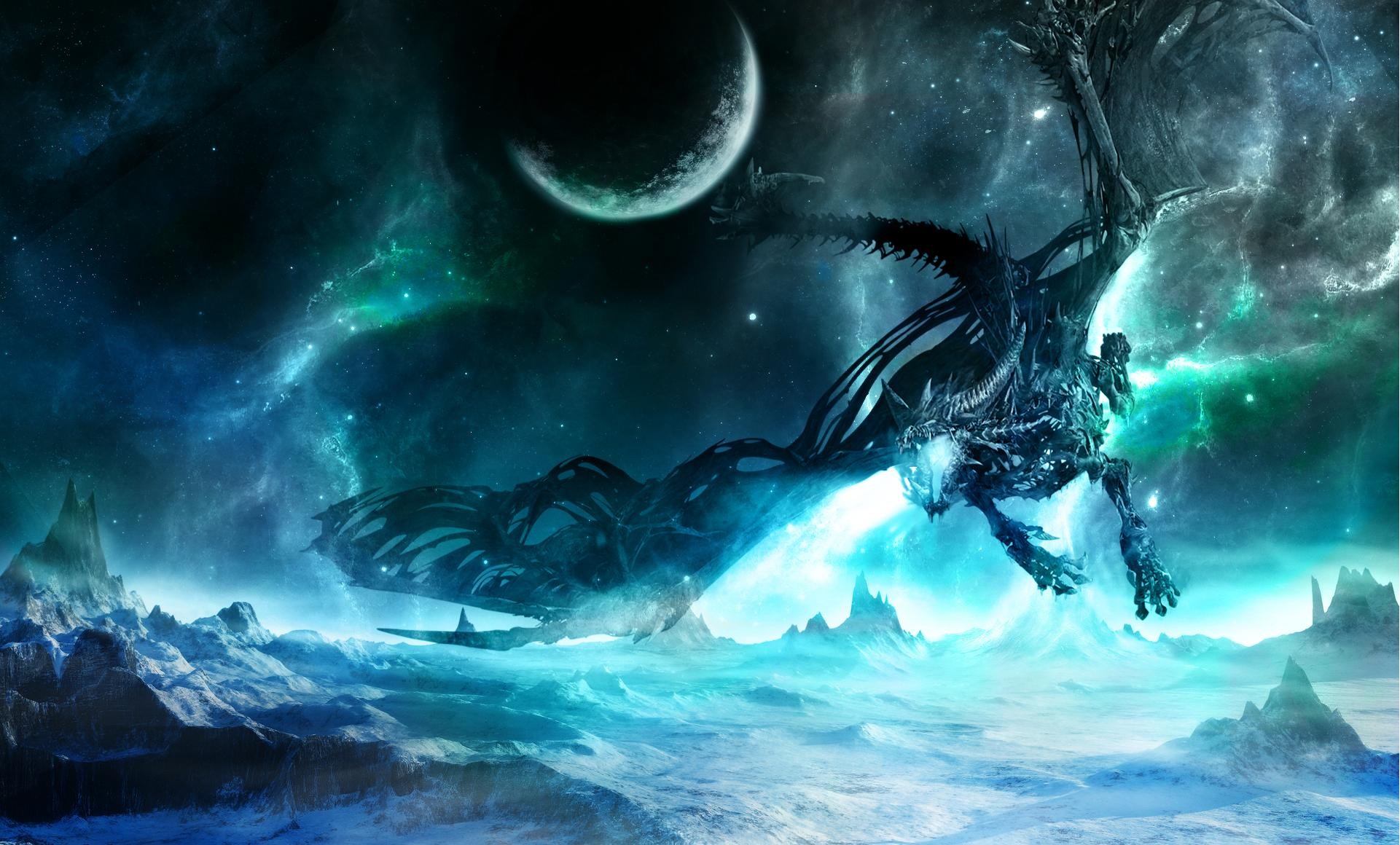 General 1921x1160 fantasy art planet blue cyan World of Warcraft video game art PC gaming dragon creature