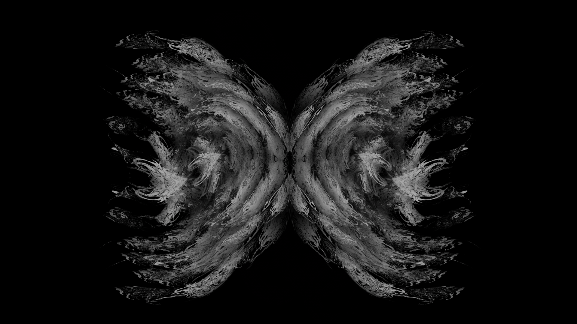General 1920x1080 digital art dark shapes monochrome black background black symmetry