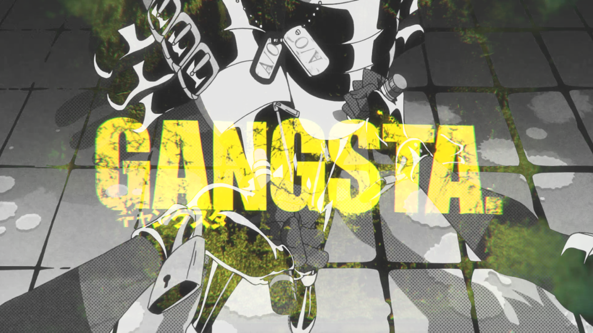 Anime 1920x1080 Gangsta yellow locks typography anime