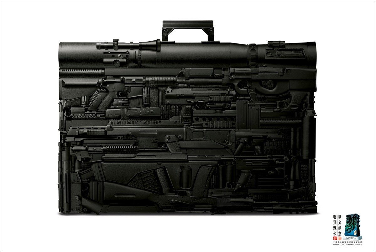General 1200x806 digital art suitcase weapon white background simple background