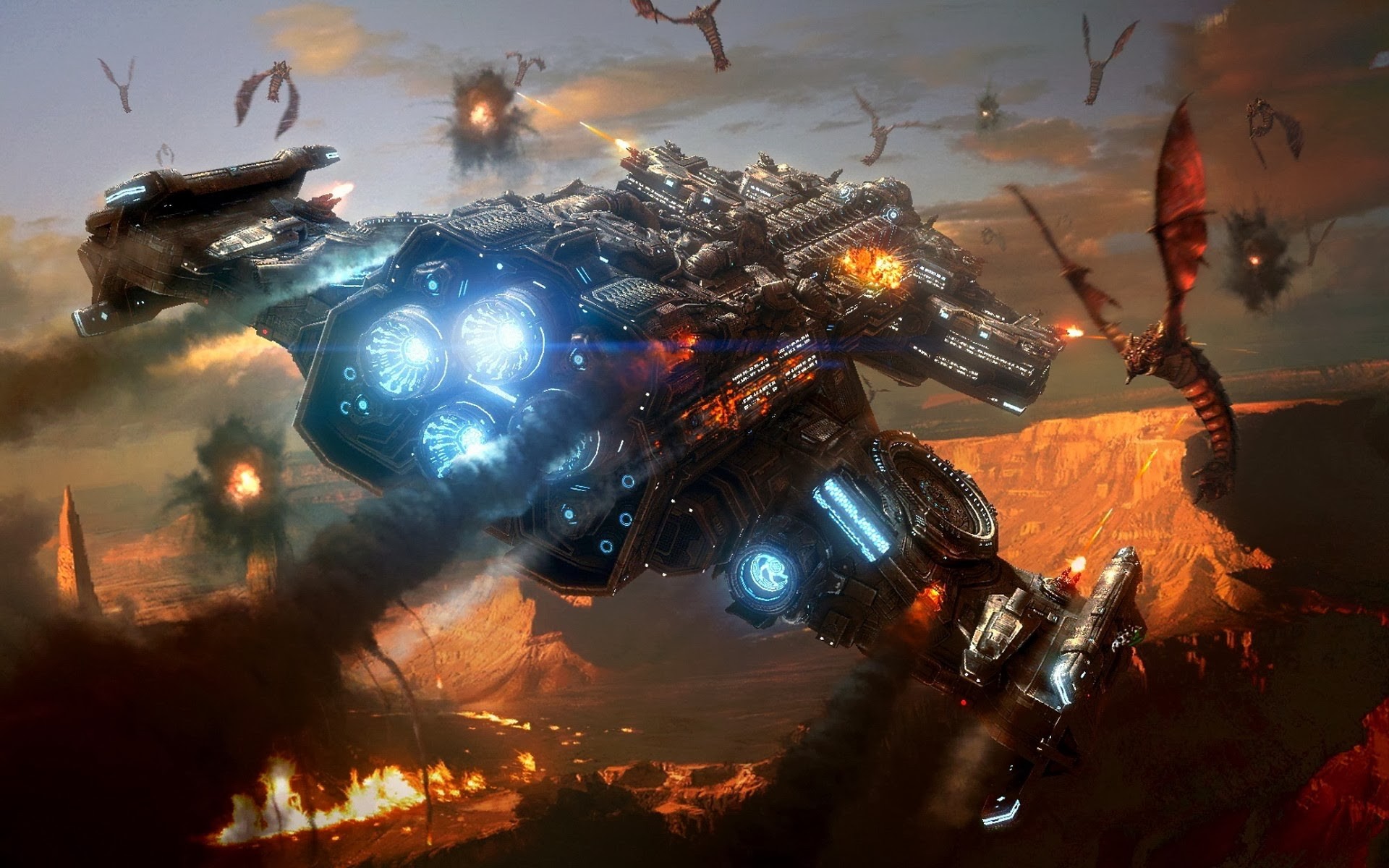 General 1920x1200 Starcraft II video games PC gaming video game art science fiction spaceship vehicle Blizzard Entertainment