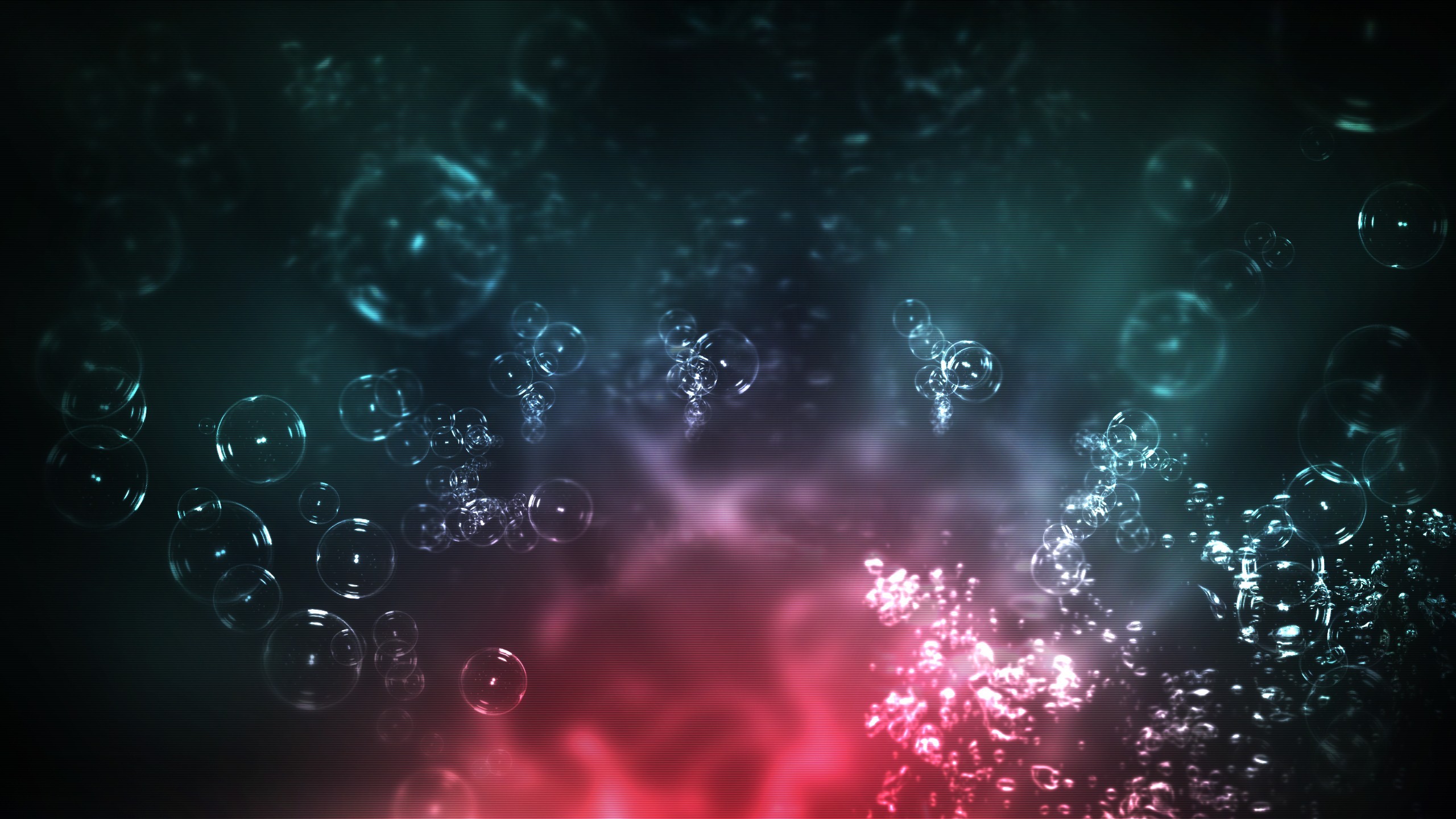 General 2560x1440 gradient bubbles glowing digital art underwater abstract scanlines