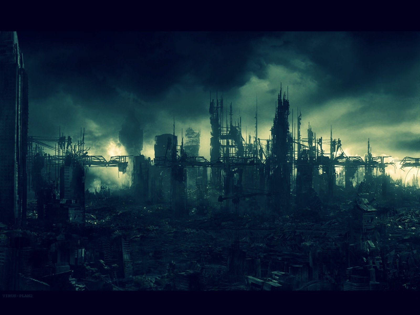 General 1600x1200 cityscape dark apocalyptic futuristic