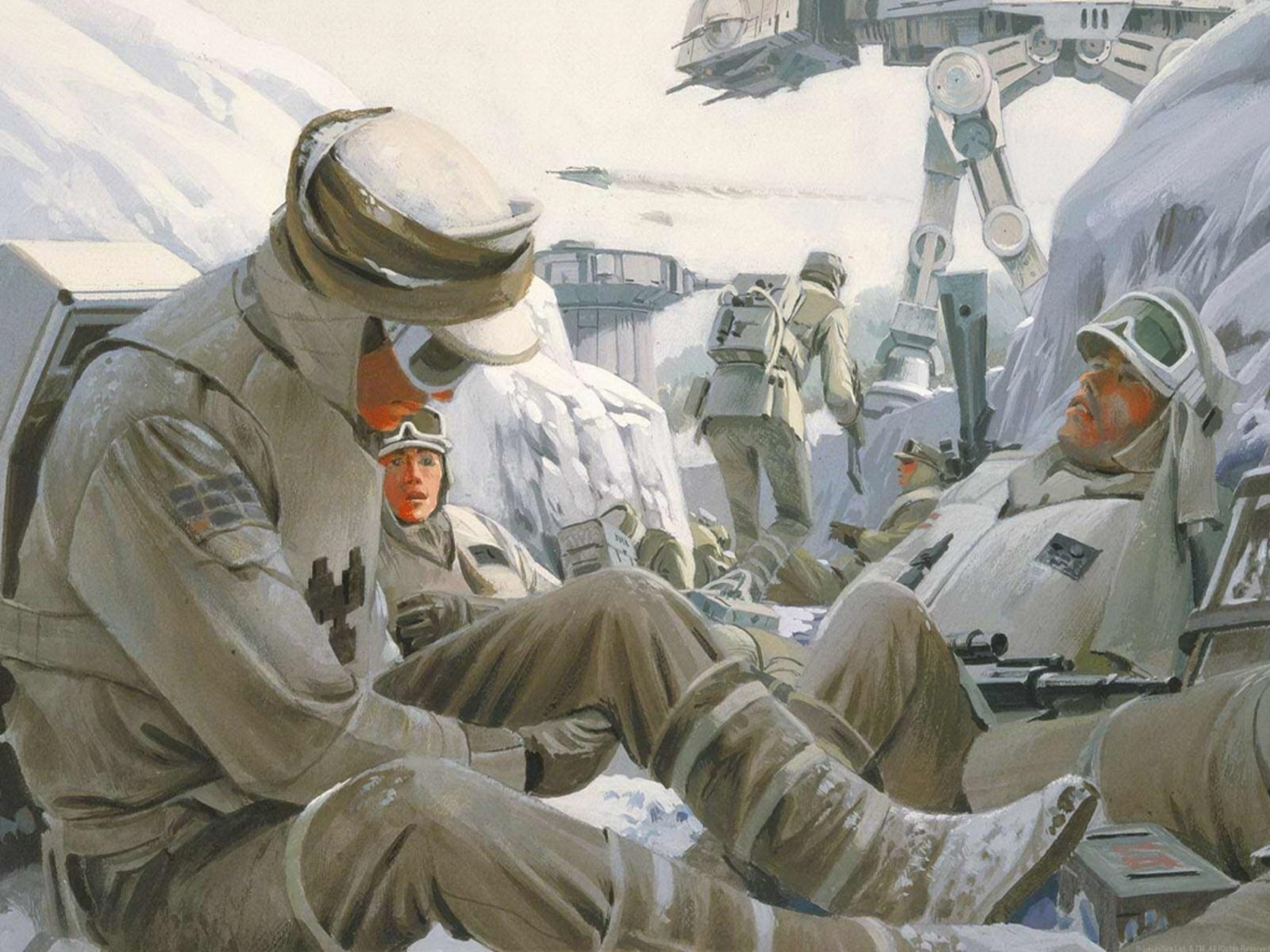 General 1600x1200 Star Wars soldier AT-AT Hoth artwork painting battle Star Wars: Episode V - The Empire Strikes Back science fiction