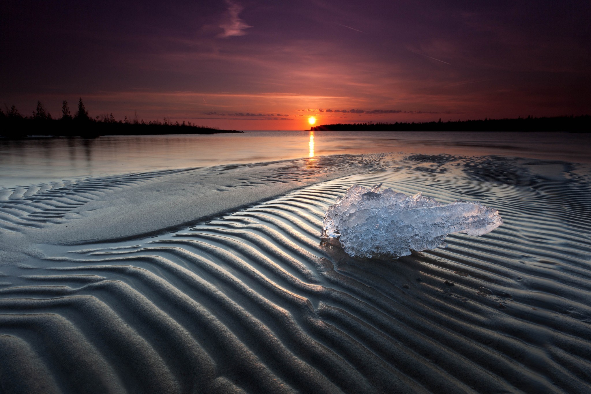 General 2048x1366 nature beach ice sunset Sun sky landscape cold water