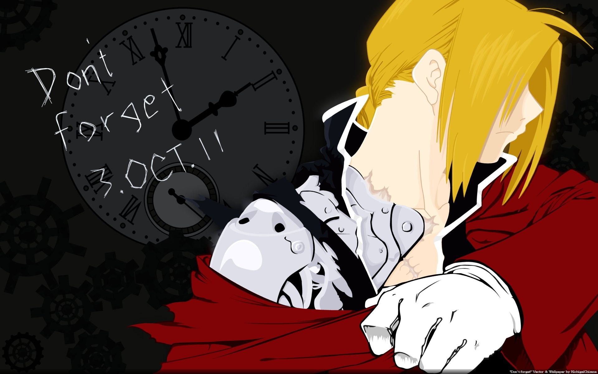 Anime 1920x1200 Full Metal Alchemist Elric Edward anime boys anime clocks blonde watermarked