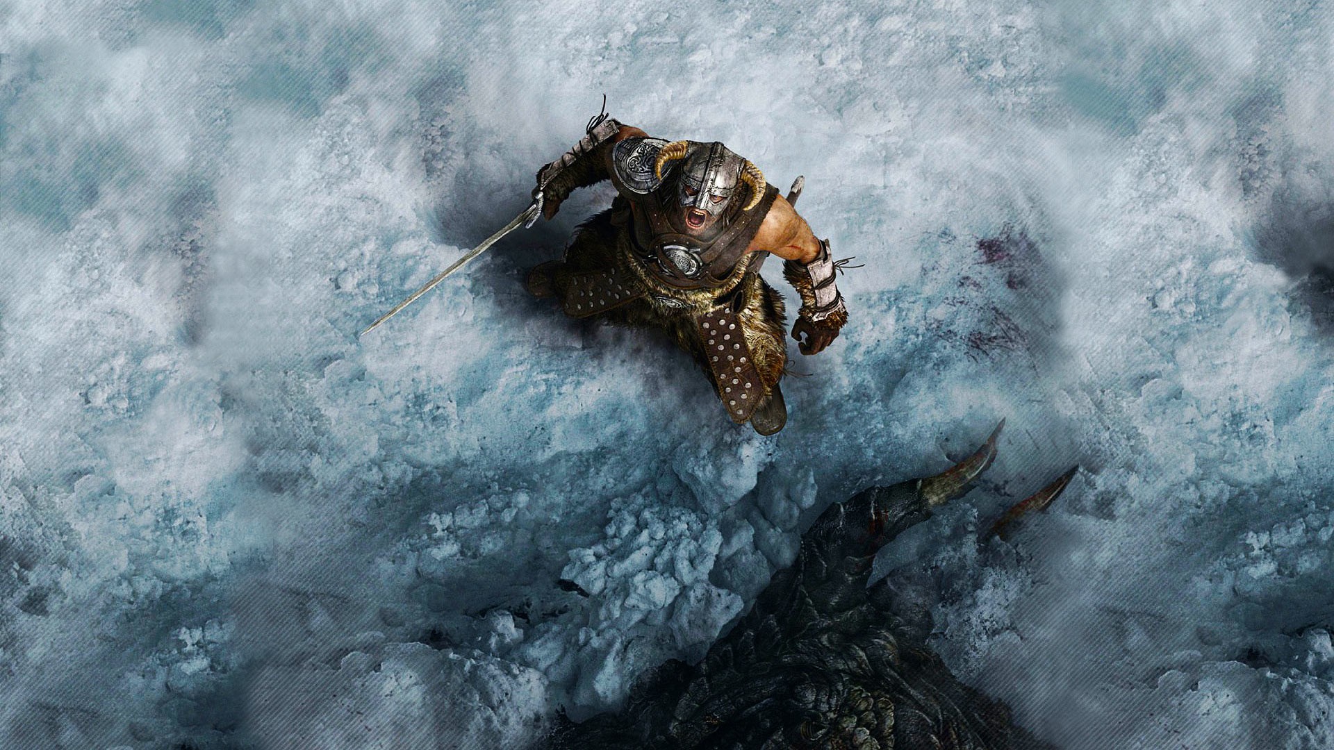General 1920x1080 The Elder Scrolls V: Skyrim dragon video games warrior snow fantasy men Bethesda Softworks