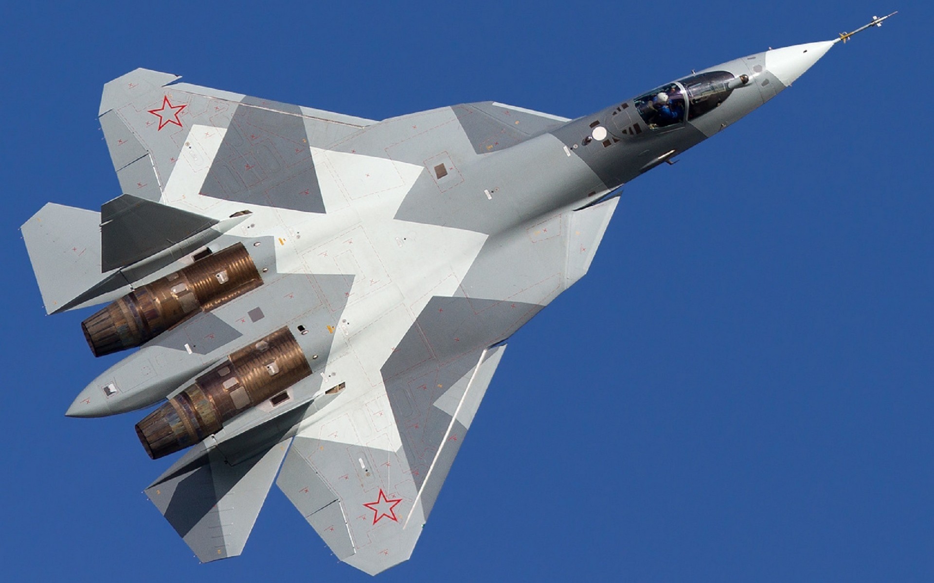 General 1920x1200 aircraft military airplane Sukhoi Su-57 jet fighter Russian Air Force Russian/Soviet aircraft Sukhoi
