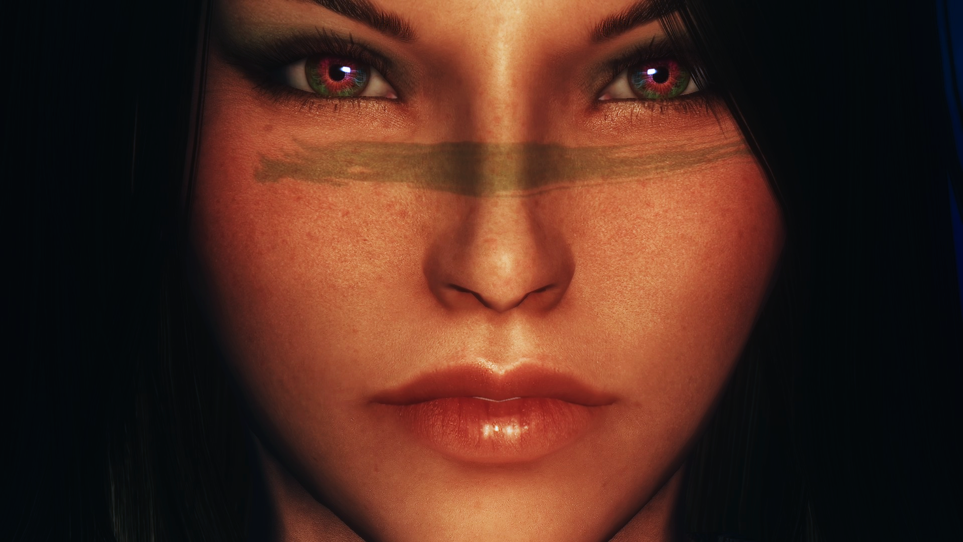 General 1920x1080 The Elder Scrolls V: Skyrim women face video games PC gaming modding video game girls closeup fantasy girl