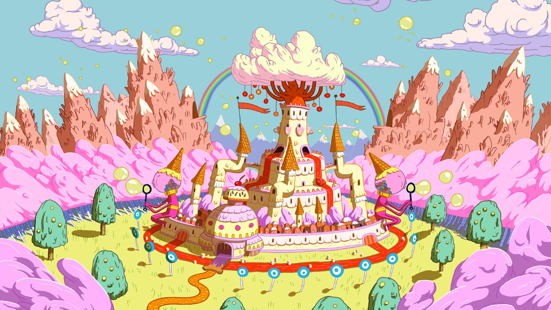 General 1920x1080 Adventure Time colorful fantasy art TV series cartoon Kingdom sky clouds bubbles