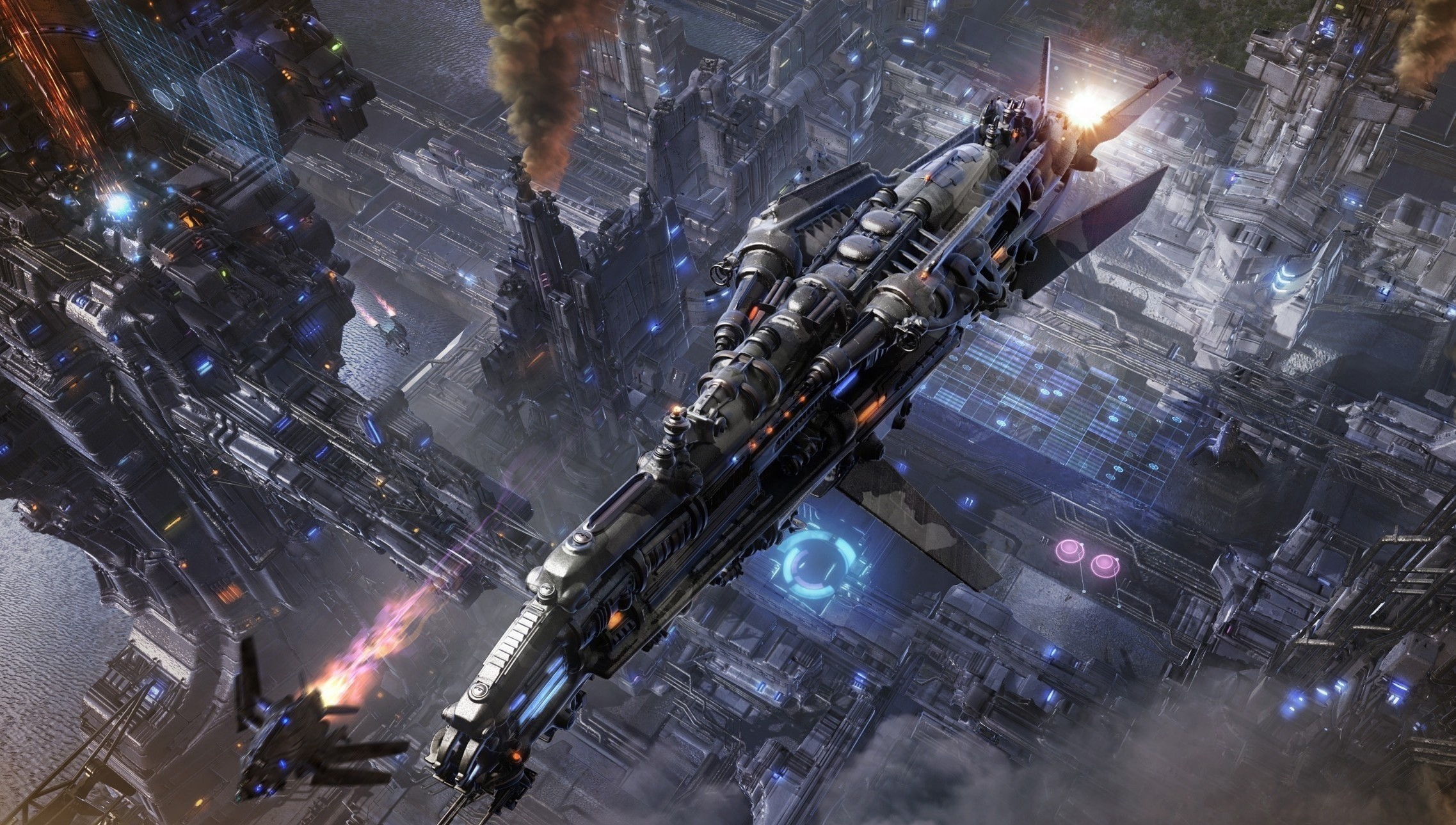 General 2275x1289 science fiction spaceship artwork futuristic digital art Supreme Commander  video games