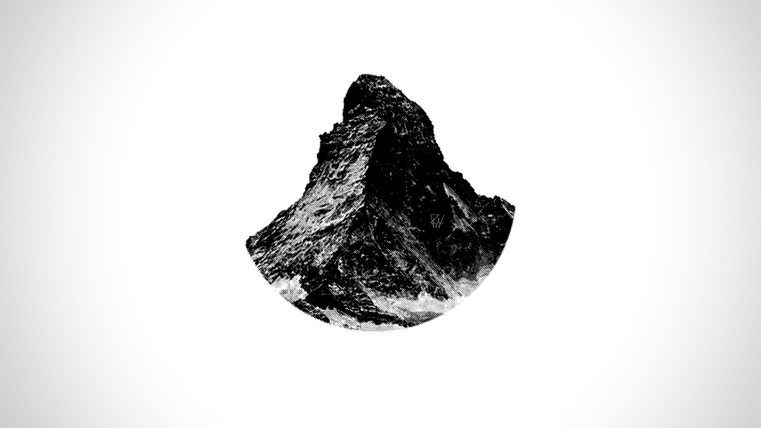 General 2560x1440 minimalism artwork simple background Switzerland mountains Matterhorn monochrome