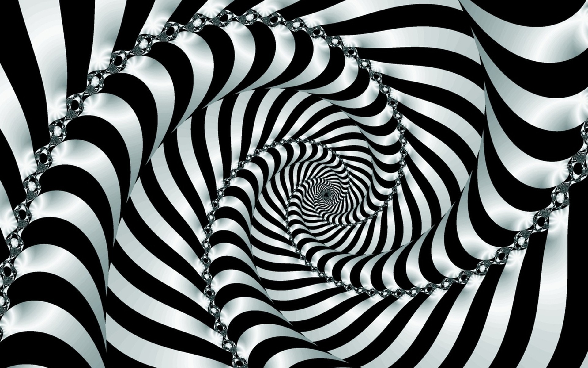 General 1920x1200 abstract optical illusion digital art CGI striped spiral