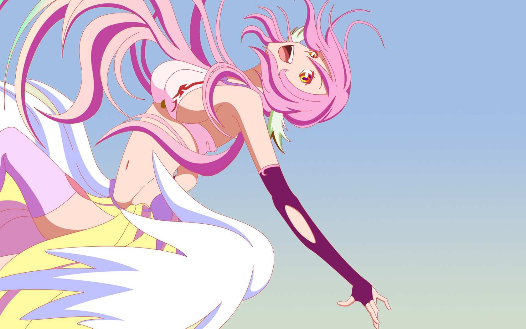 Anime 1680x1050 Jibril detached sleeves No Game No Life anime boobs pink hair open mouth long hair anime girls