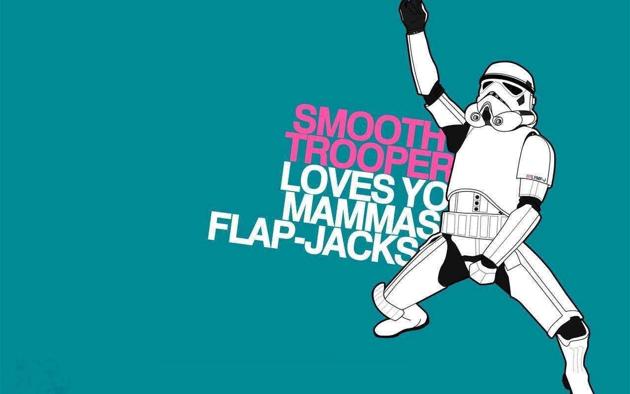 General 1280x800 Star Wars stormtrooper humor minimalism science fiction typography blue background blue pink Imperial Stormtrooper
