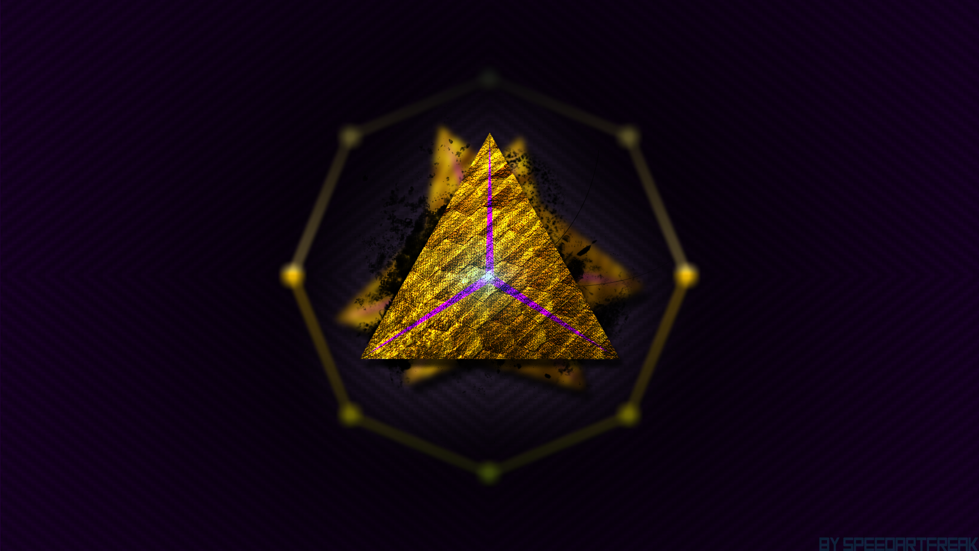 General 1920x1080 triangle gold violet abstract geometric figures