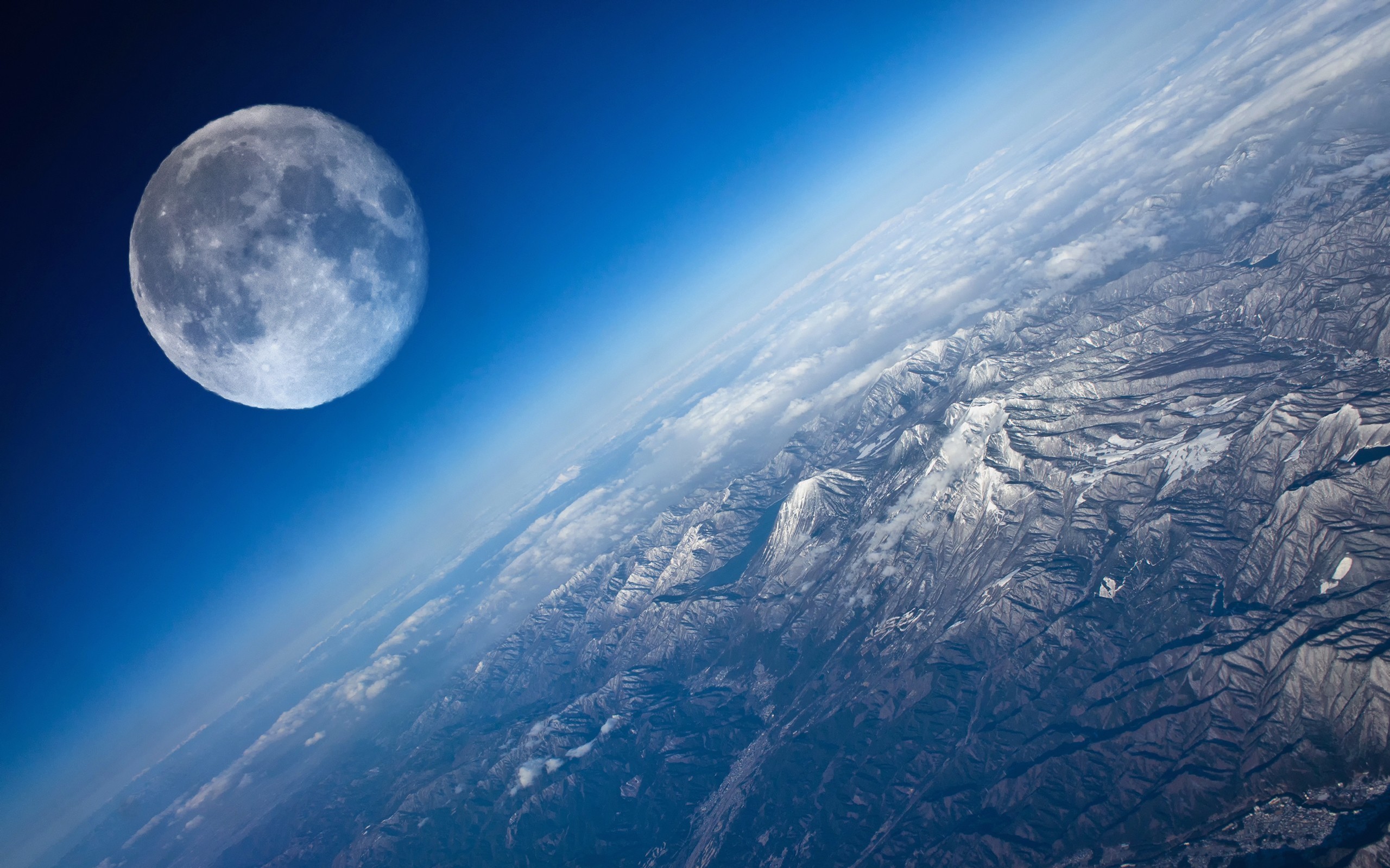 General 2560x1600 Earth planet Moon mountains landscape sky atmosphere