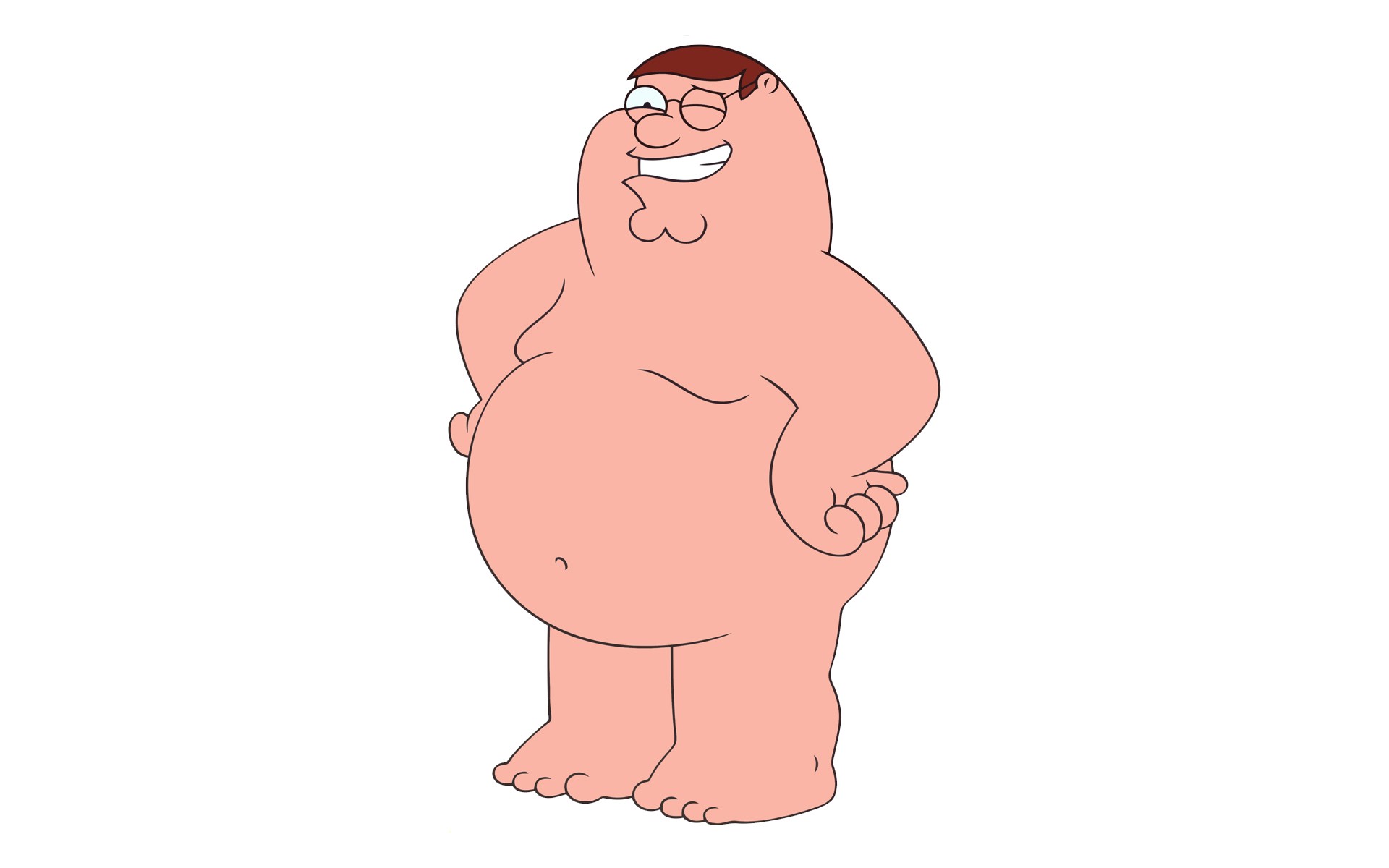 General 1920x1200 Peter Griffin Family Guy cartoon nude TV series DeviantArt white background simple background digital art