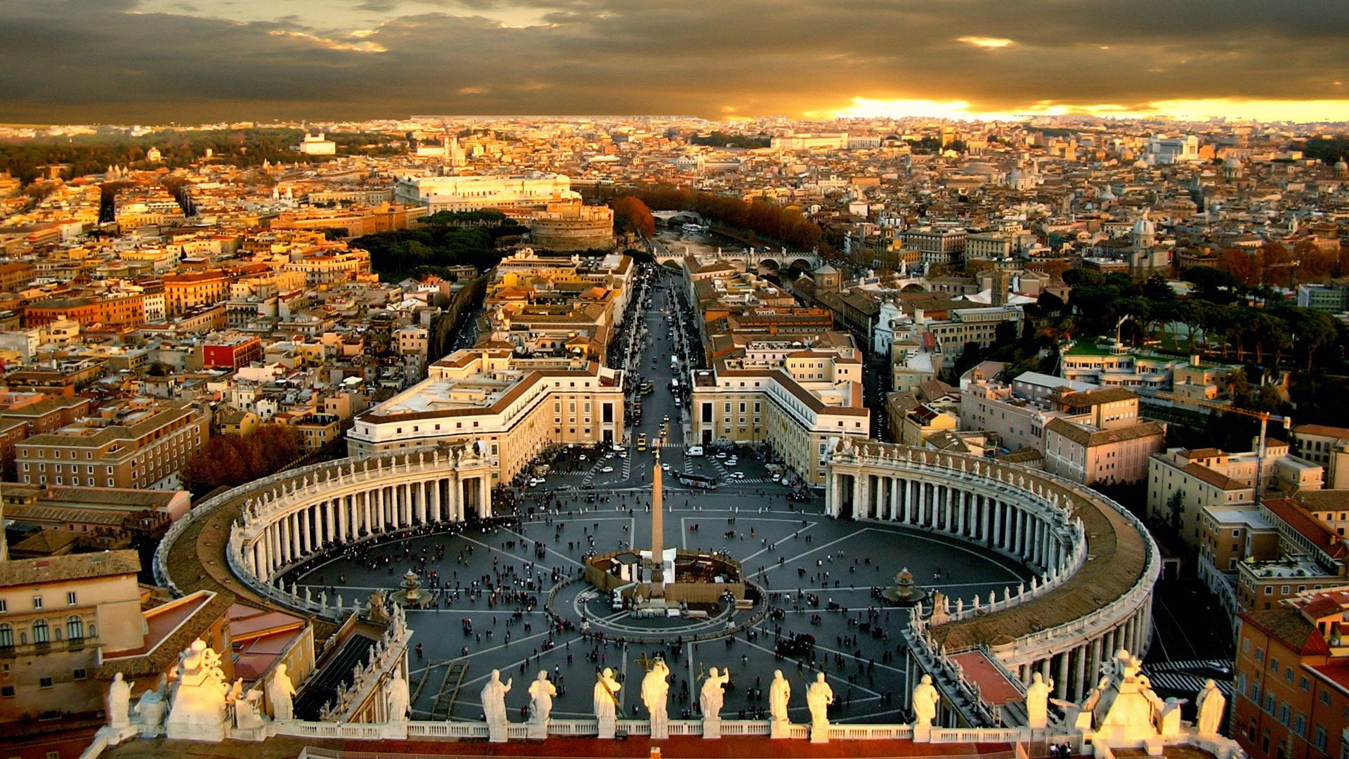 General 1920x1080 Italy church Rome Vatican City aerial view panorama sunlight cityscape landmark Europe