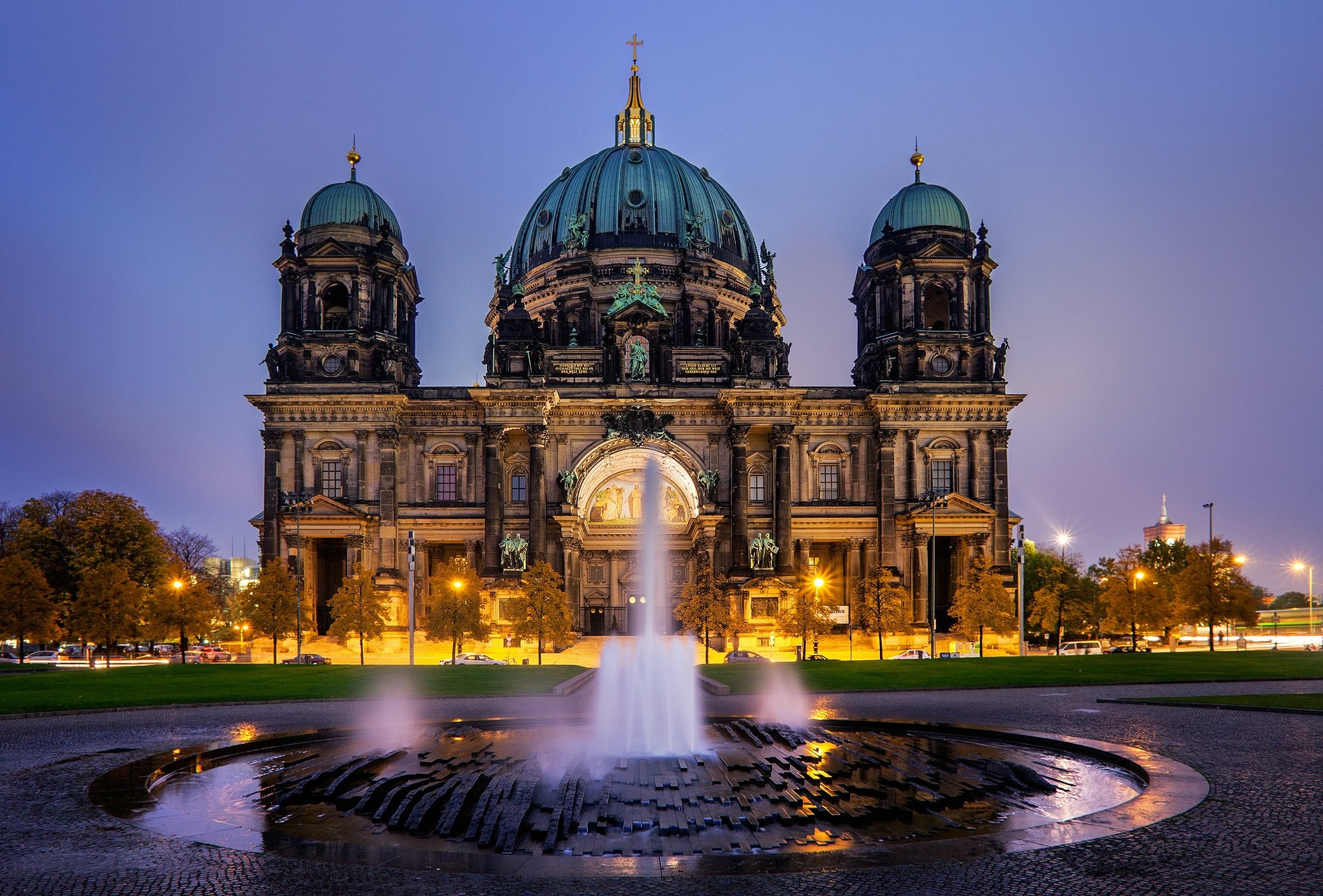 General 2048x1387 building Berlin Germany fountain evening calm