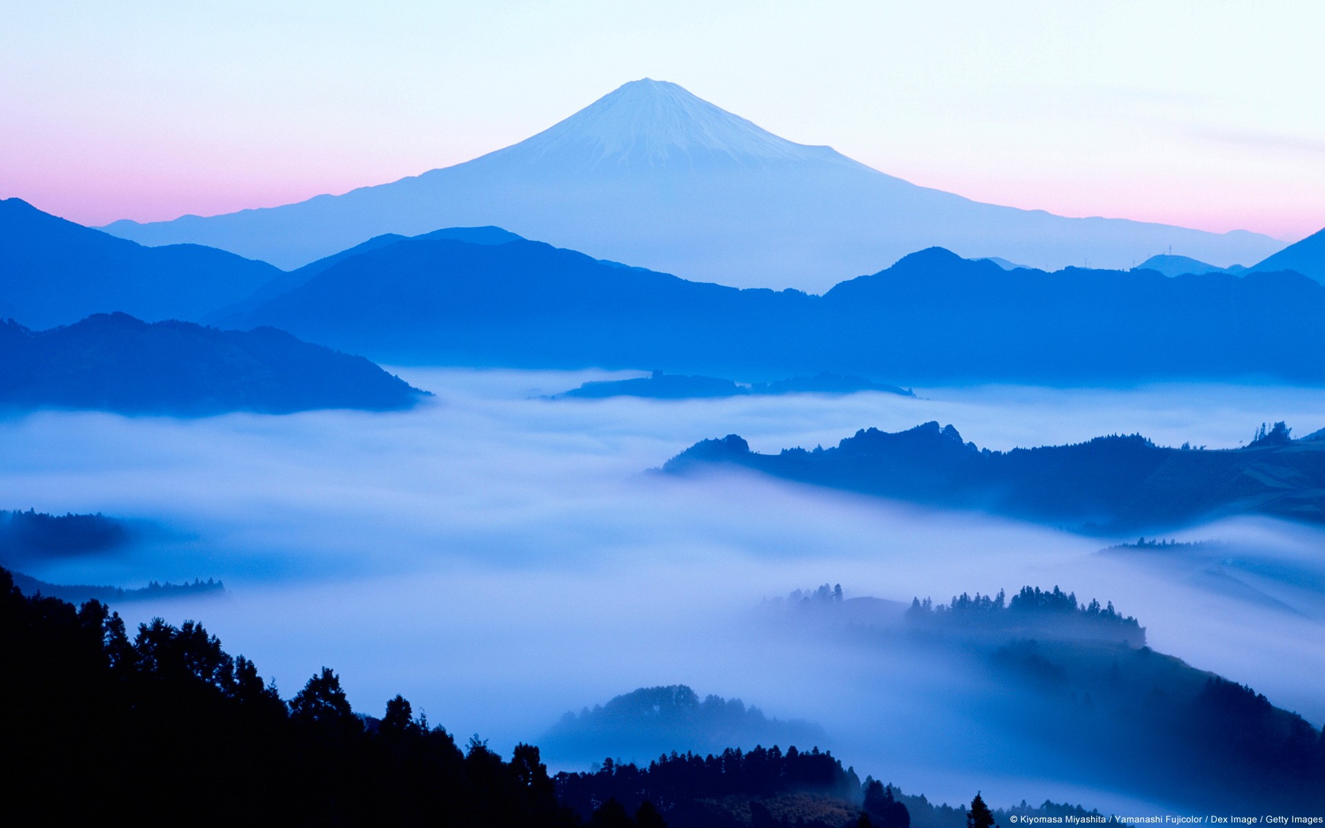 General 1920x1200 mountains nature Japan landscape mist Asia blue