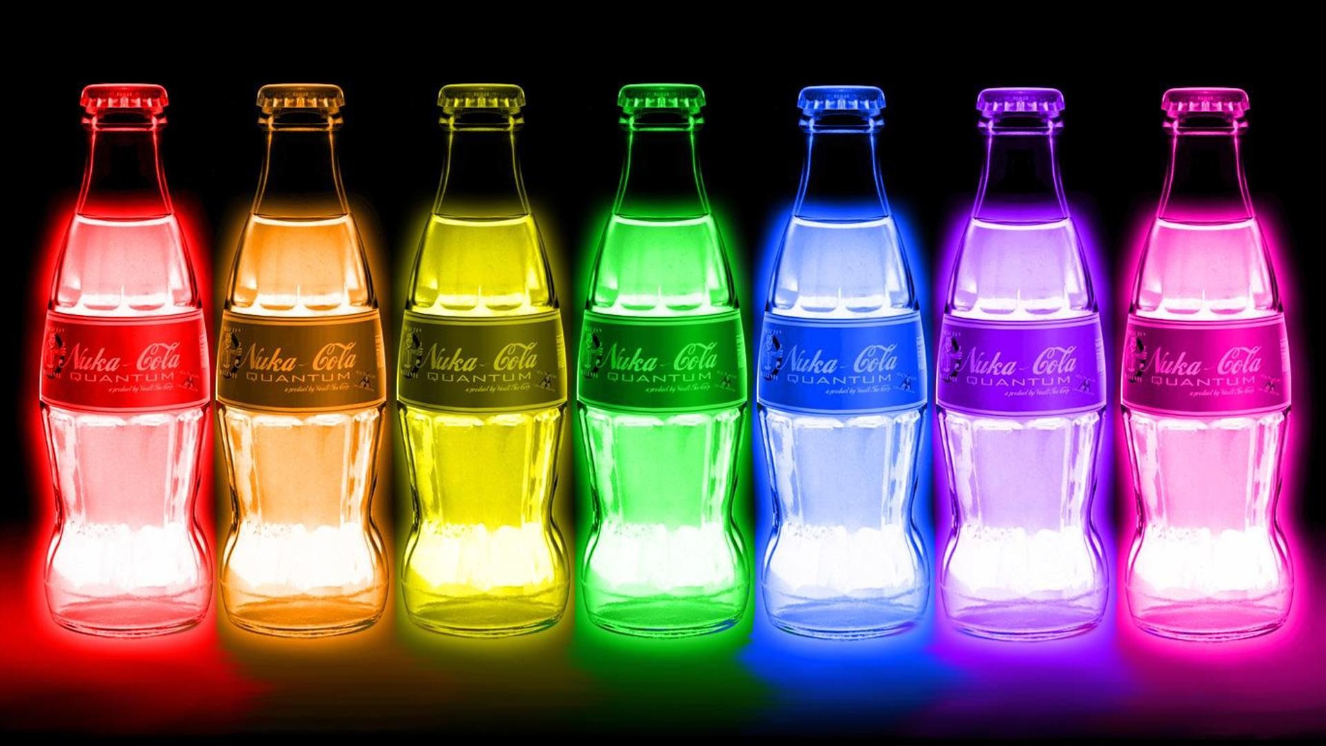 General 1920x1080 Fallout video games glowing spectrum colorful soda bottles Nuka-Cola PC gaming video game art