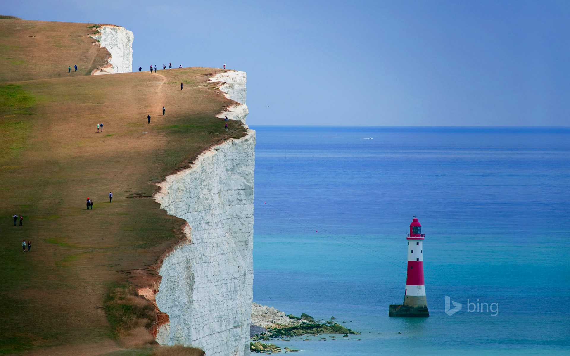 General 1920x1200 nature landscape cliff England Seven Sisters coast sea UK watermarked Cliffs of Dover Bing logo lighthouse people field