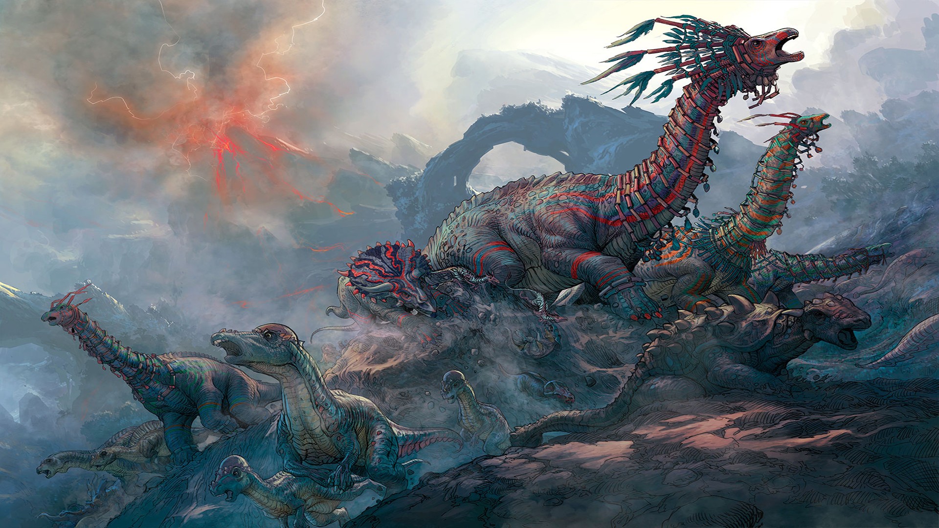 General 1920x1080 dinosaurs fantasy art artwork animals creature