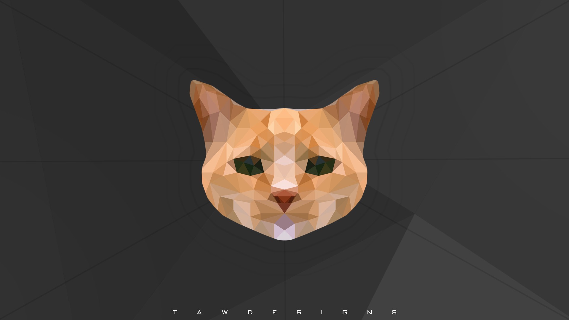 General 1920x1080 cats photo manipulation low poly animals gray beige gray background text mammals abstract