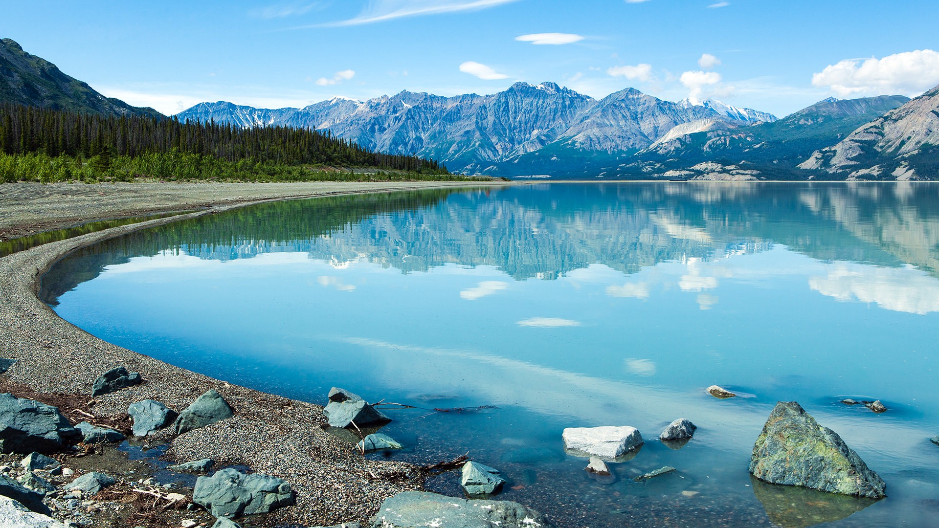 General 1920x1080 nature Canada landscape calm waters mountains lake reflection Yukon