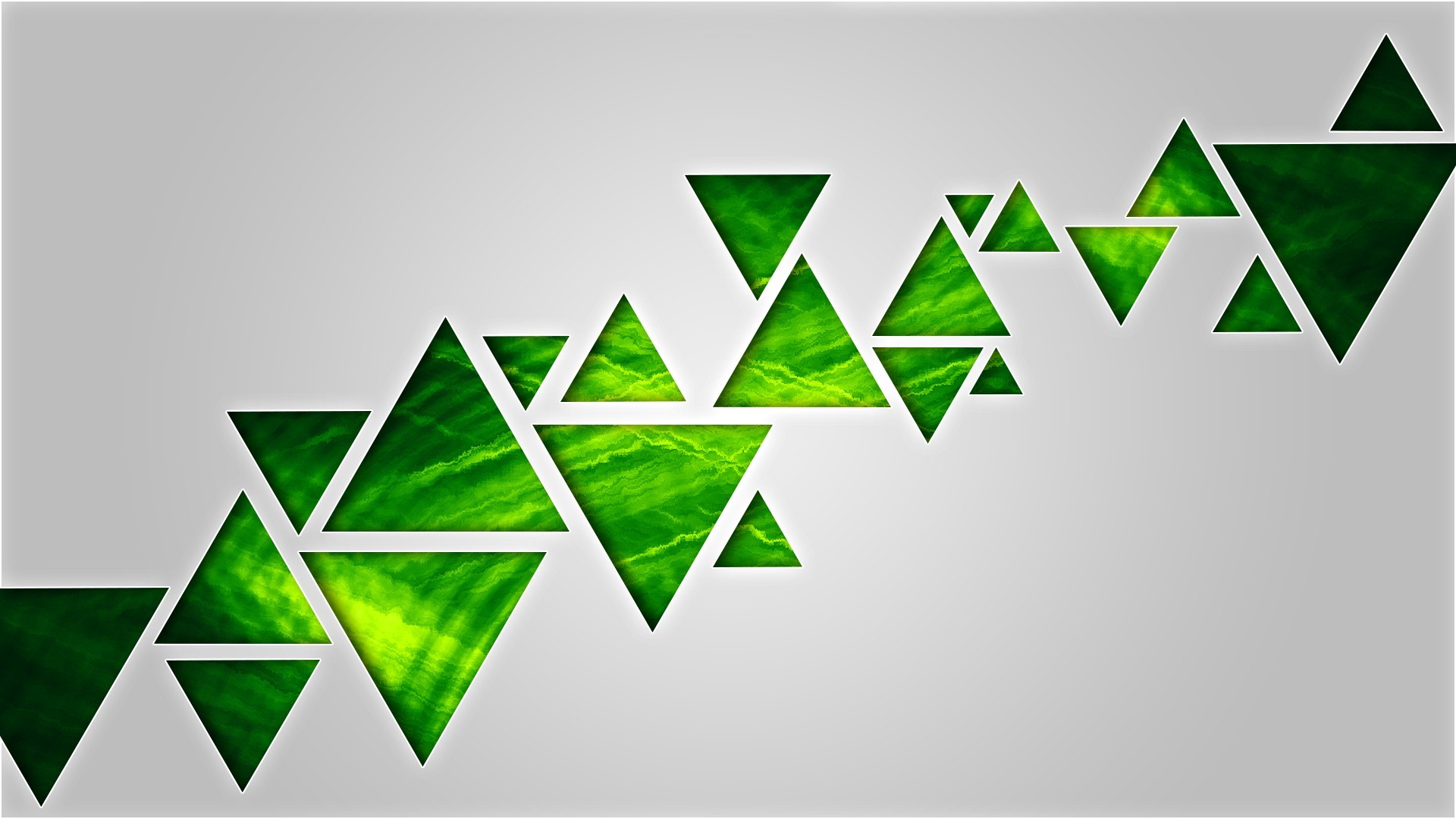 General 1920x1080 digital art simple background triangle green geometry abstract gray background geometric figures