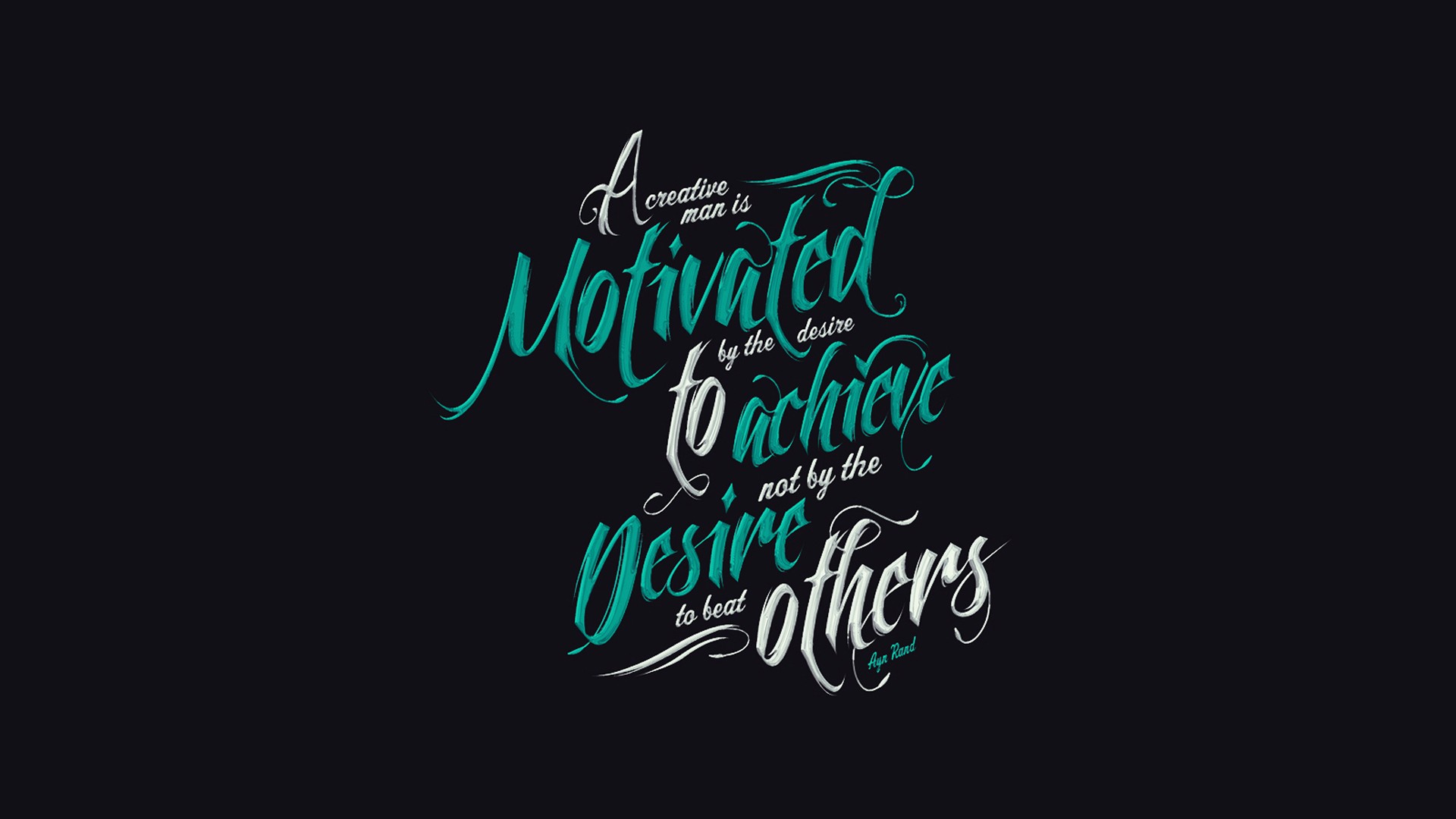 General 1920x1080 quote typography dark background simple background motivational turquoise
