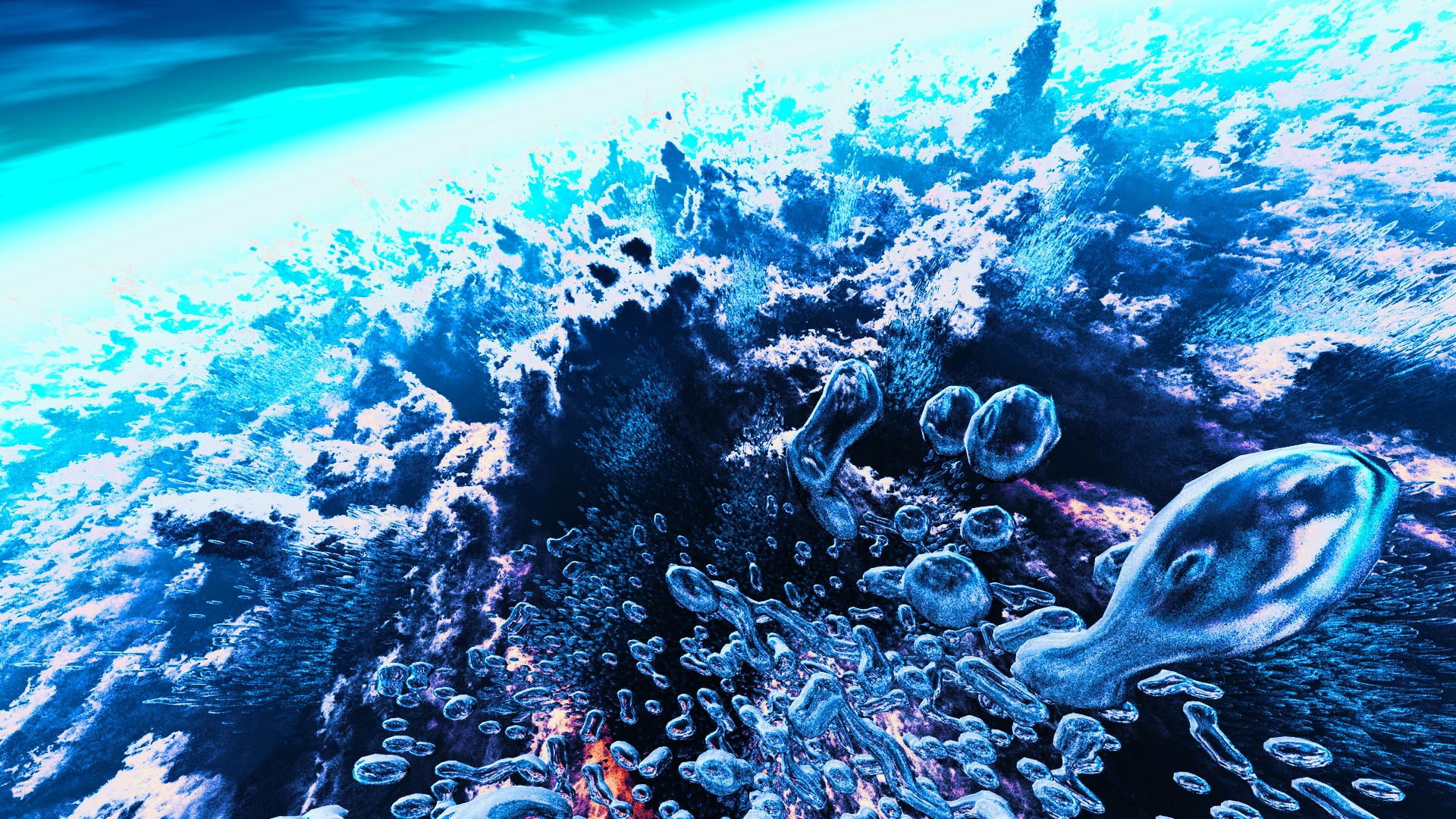 General 1920x1080 bubbles underwater sea cyan blue