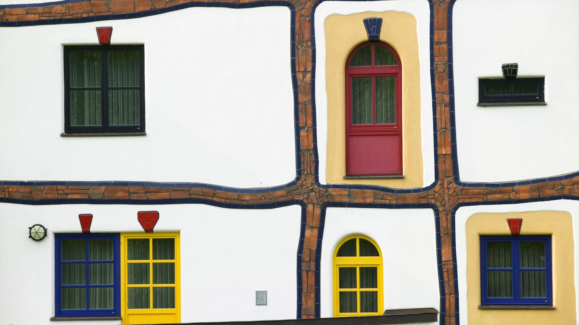 General 1920x1080 Austria architecture colorful house facade window Rogner Bad Blumau Styria (city in Austria) Steiermark