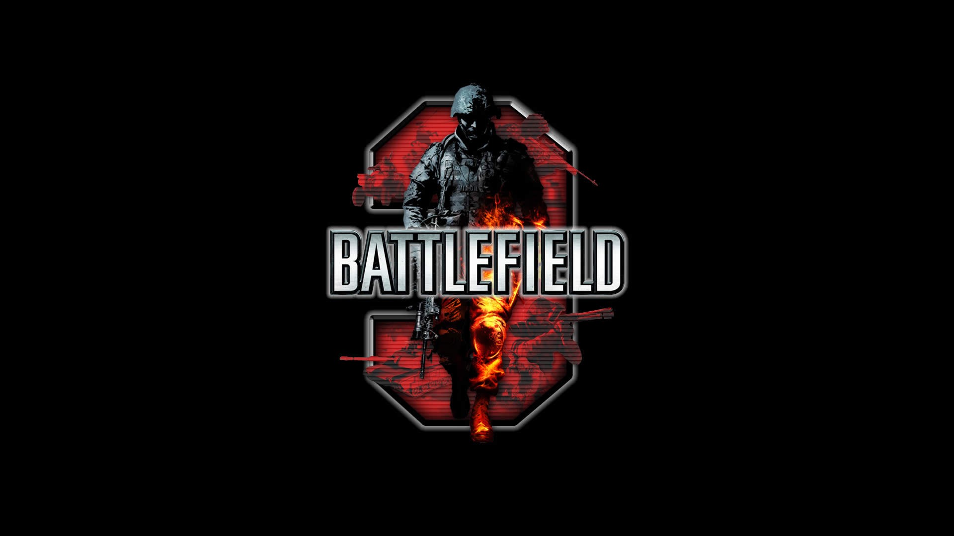 General 1920x1080 Battlefield 3 video games black PC gaming simple background black background