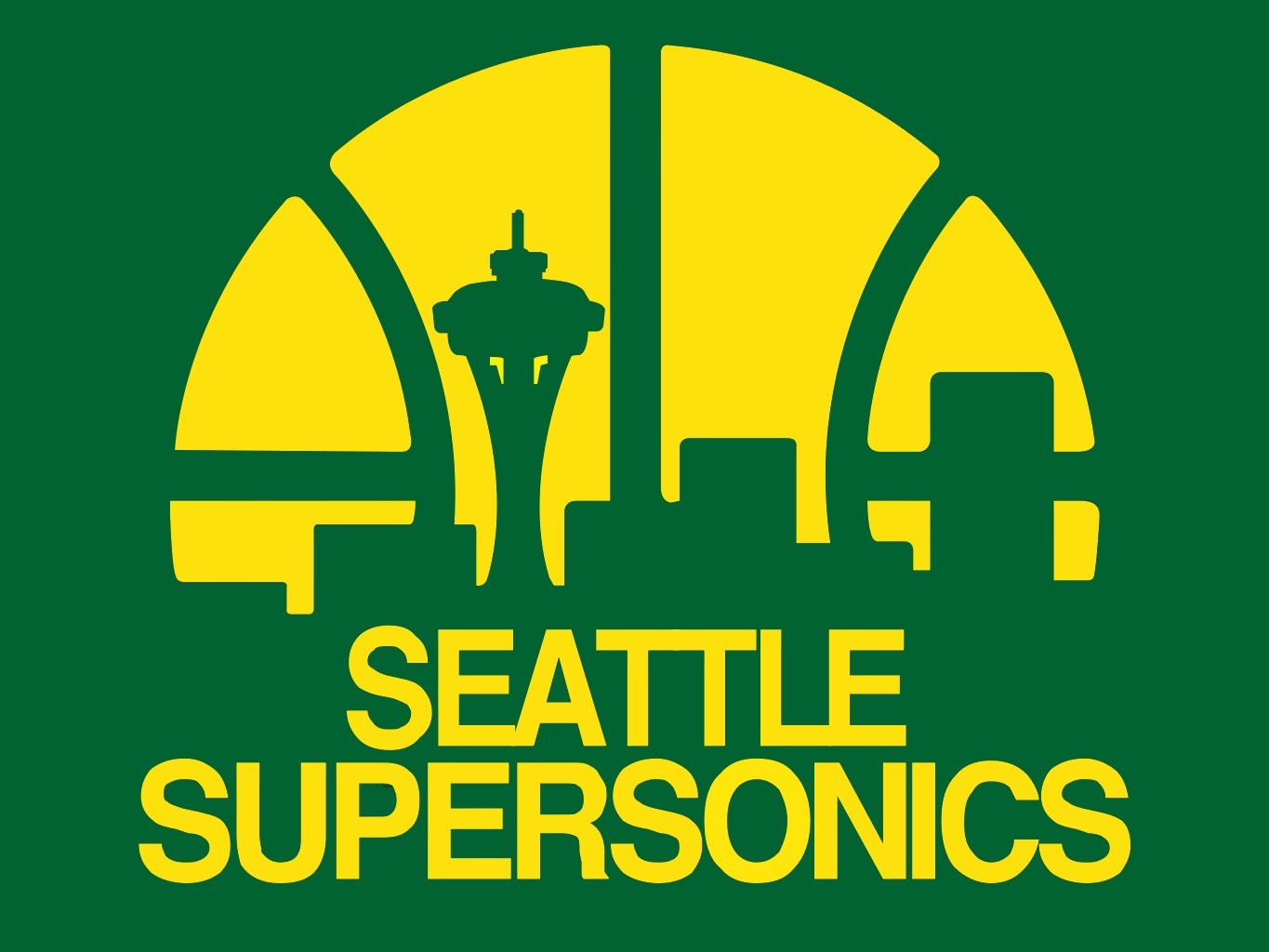 General 1365x1024 NBA basketball Seattle Supersonics sport green background