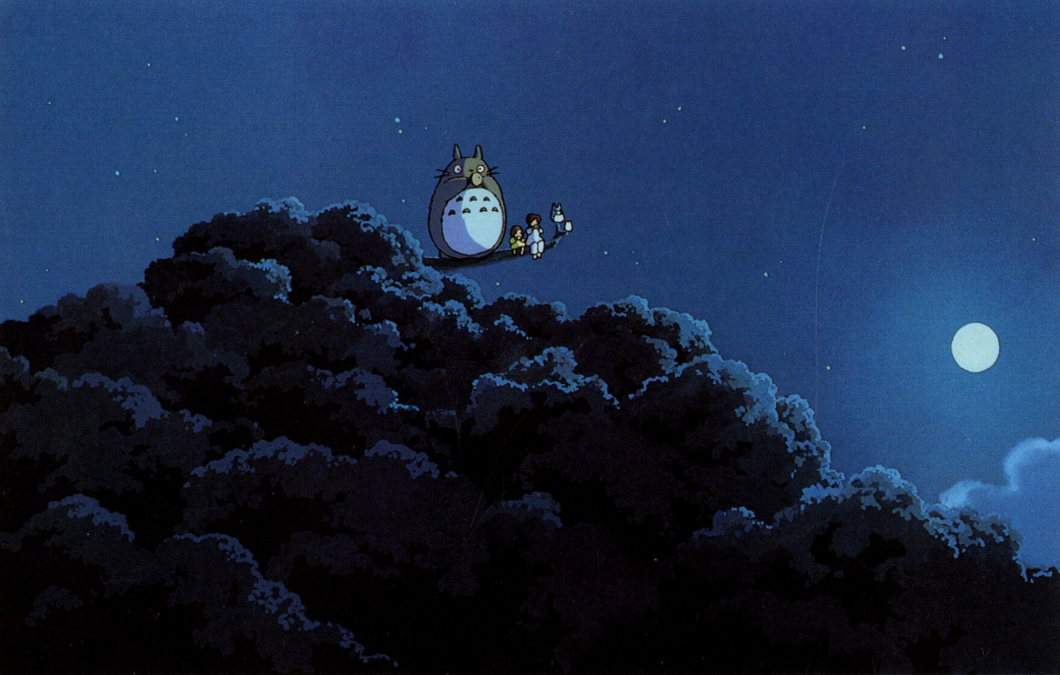Anime 2080x1324 Hayao Miyazaki My Neighbor Totoro Totoro anime Moon trees outdoors