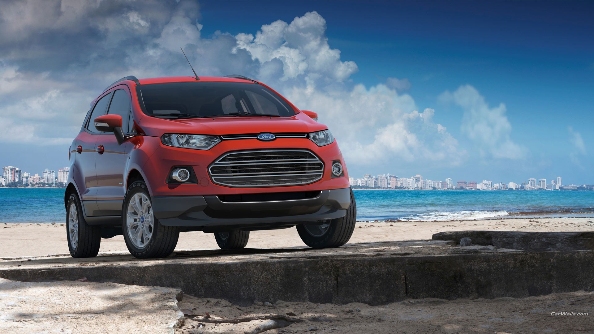 General 1920x1080 Ford EcoSport Ford red cars car vehicle SUV Brazilian cars