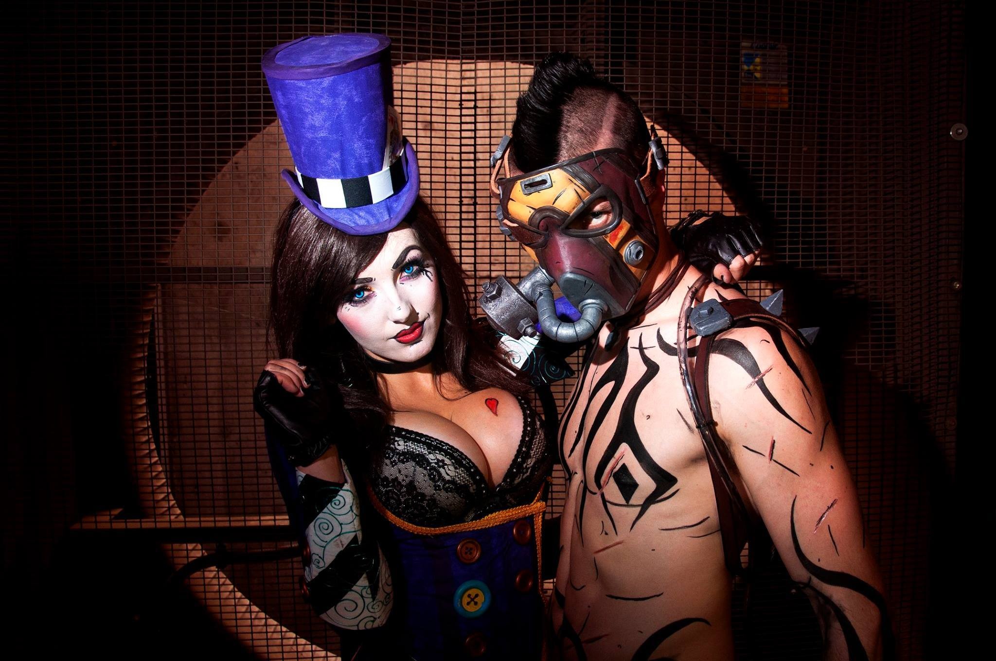 People 2048x1360 Jessica Nigri Borderlands 2 hat cosplay boobs big boobs makeup funny hats women model video game girls video games men heart (tattoo) looking at viewer cleavage